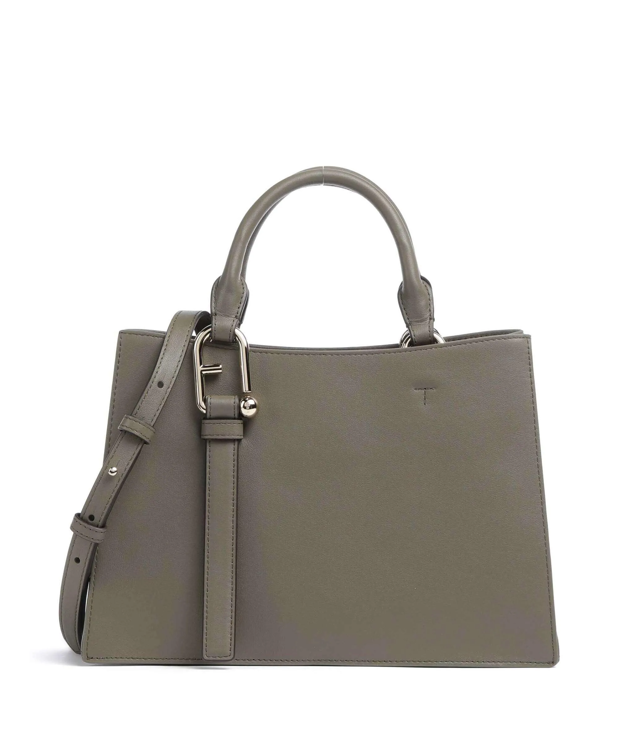 Furla Nuvola M Borsa a mano pelle a grana fine cachi  