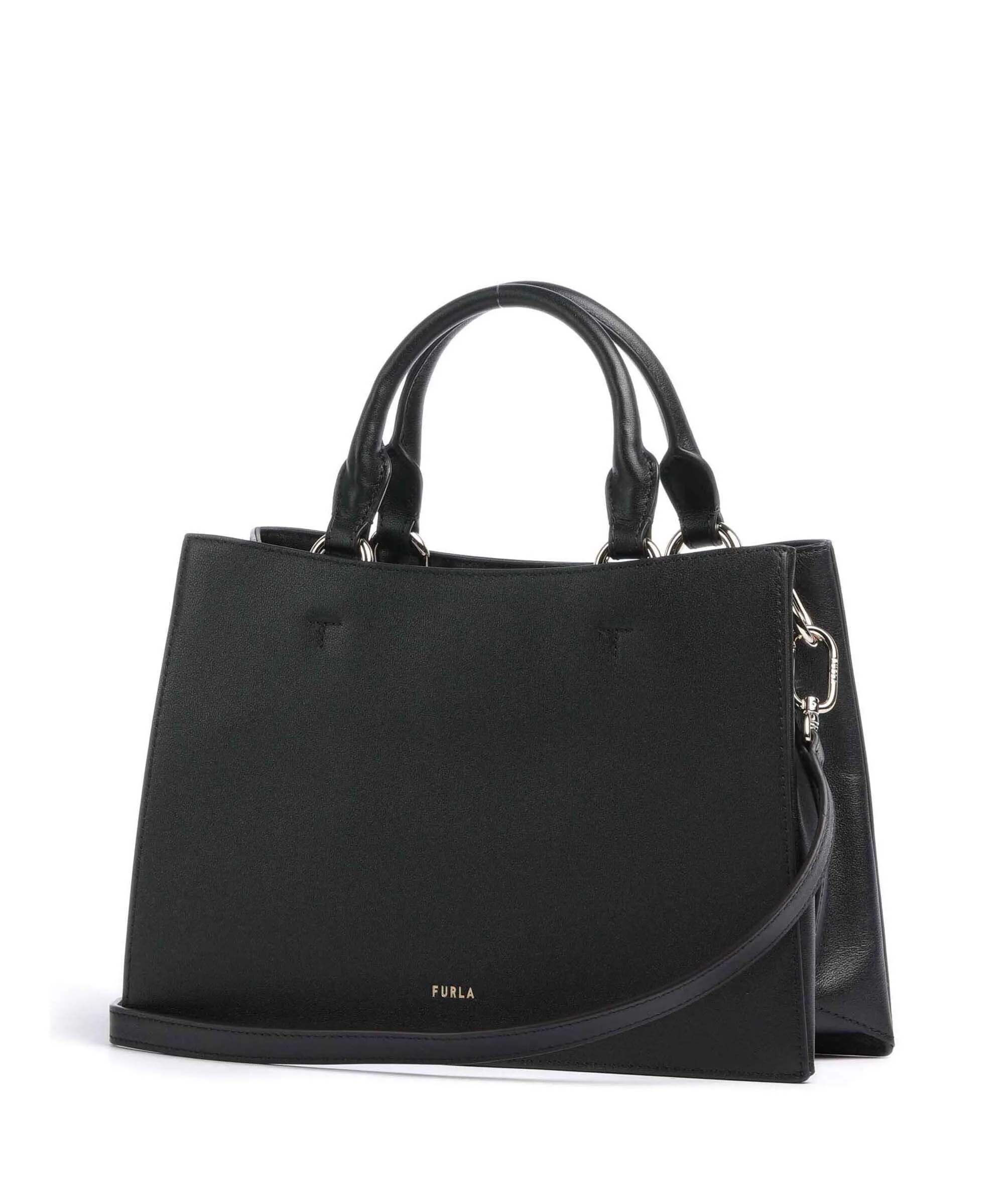  Furla Nuvola M Borsa a mano pelle a grana fine nero  