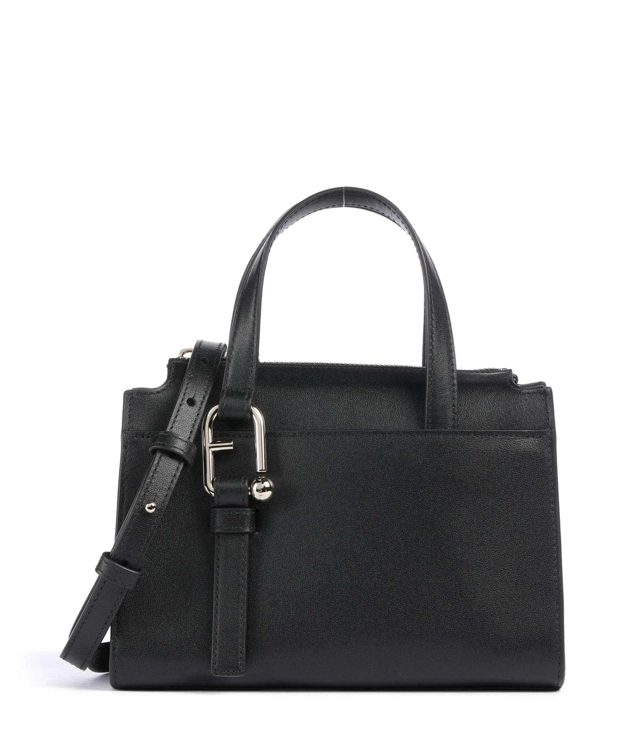  Furla Nuvola S Borsa a mano pelle a grana fine nero  