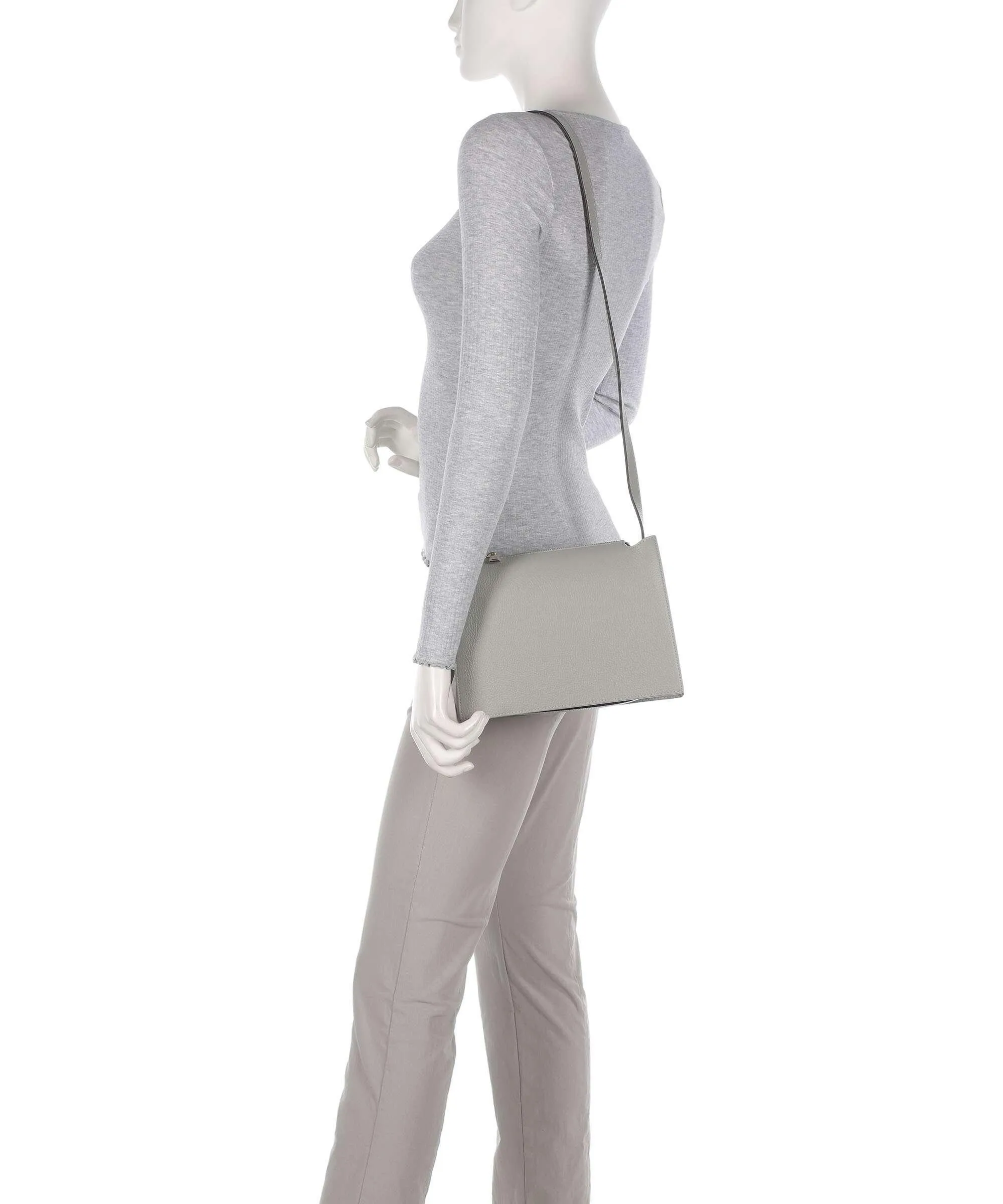  Furla Nuvola S Borsa a tracolla pelle granulata grigio chiaro  