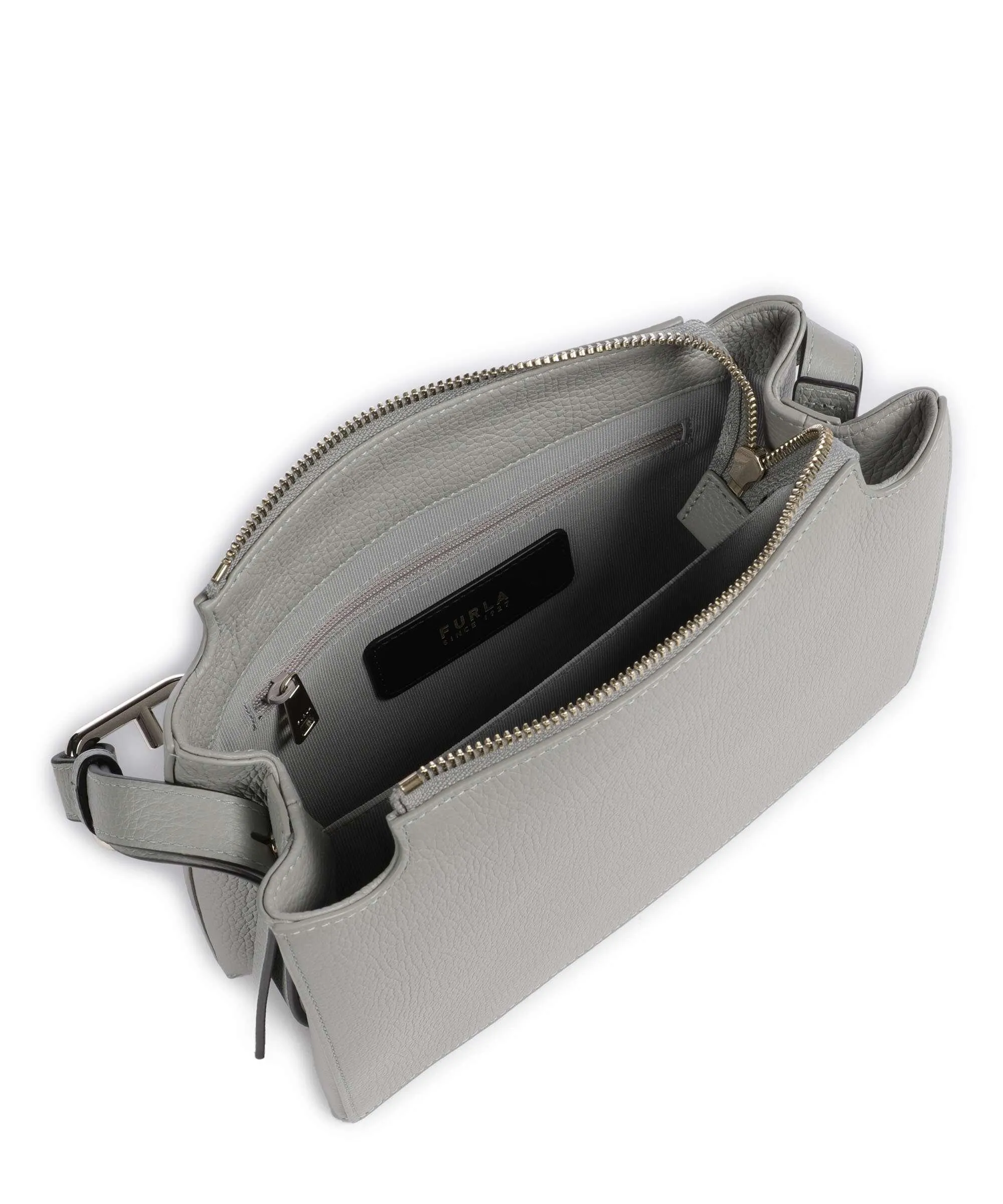  Furla Nuvola S Borsa a tracolla pelle granulata grigio chiaro  