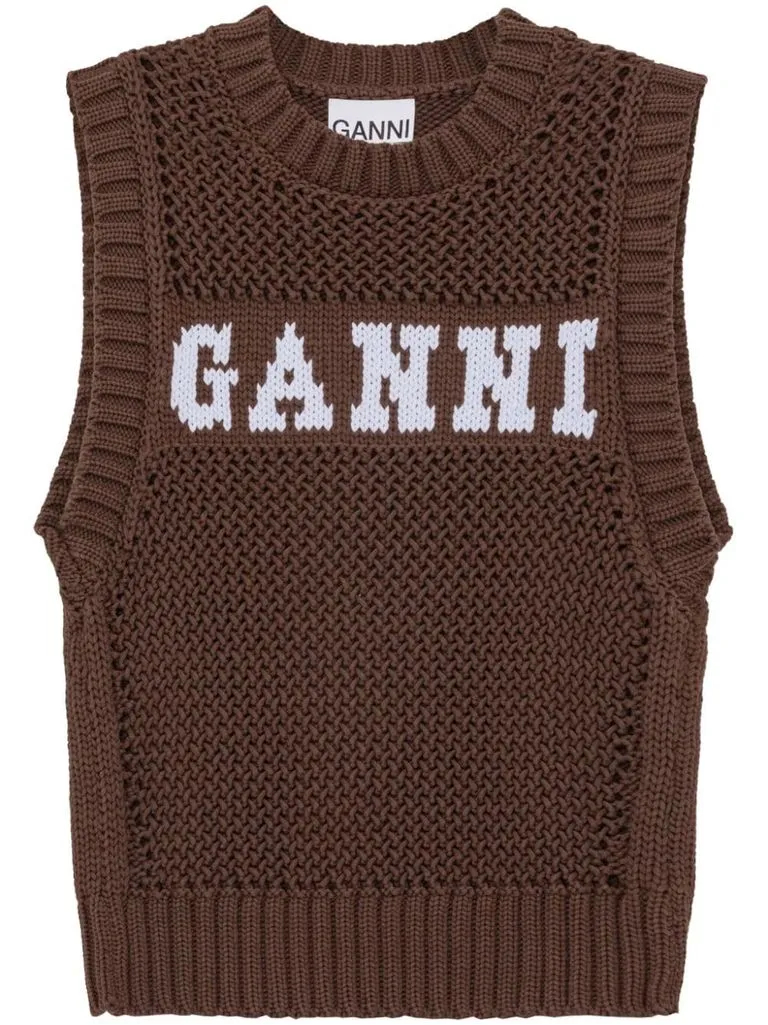 ganni Gilet con logo