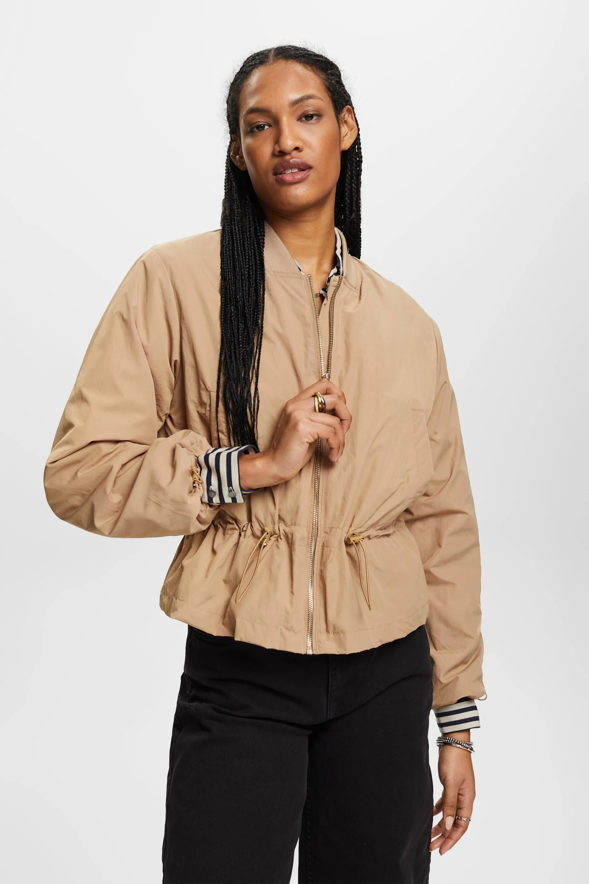 Giacca bomber con coulisse in vita