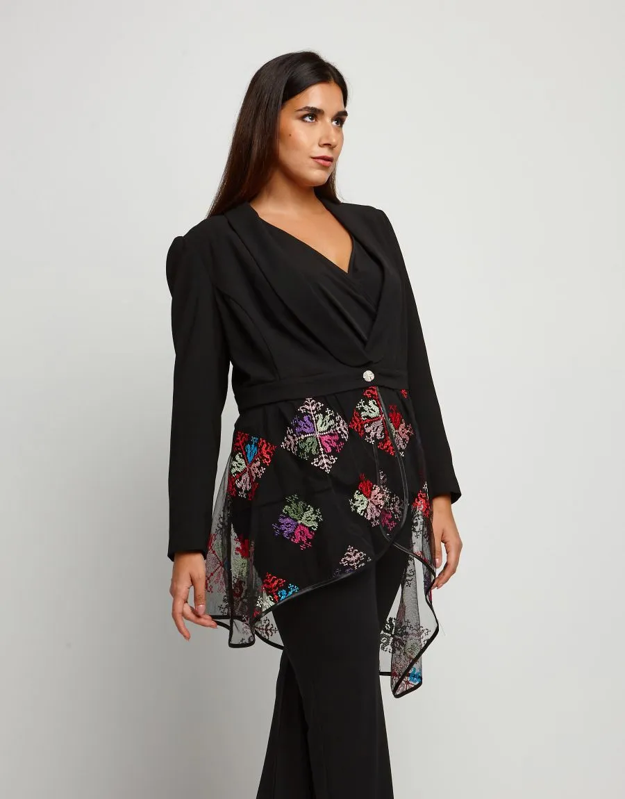 Giacca con baschina in tulle