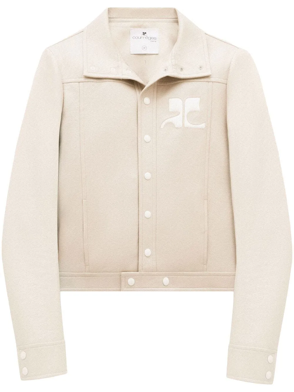 Giacca con bottoni a pressione con patch logo in grigio - uomo