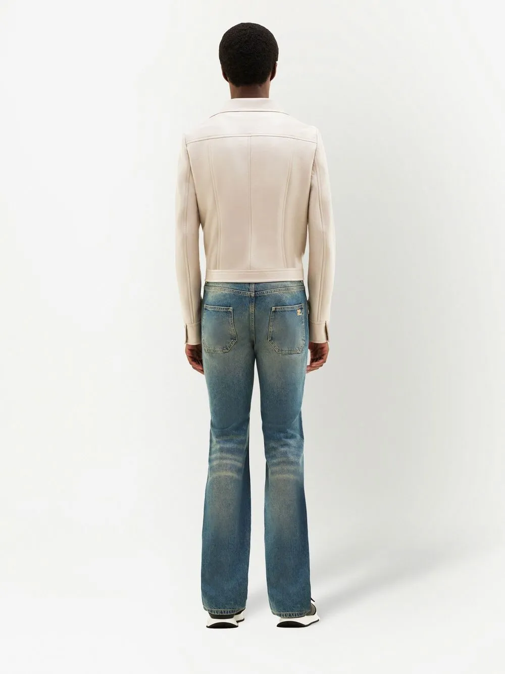 Giacca con bottoni a pressione con patch logo in grigio - uomo