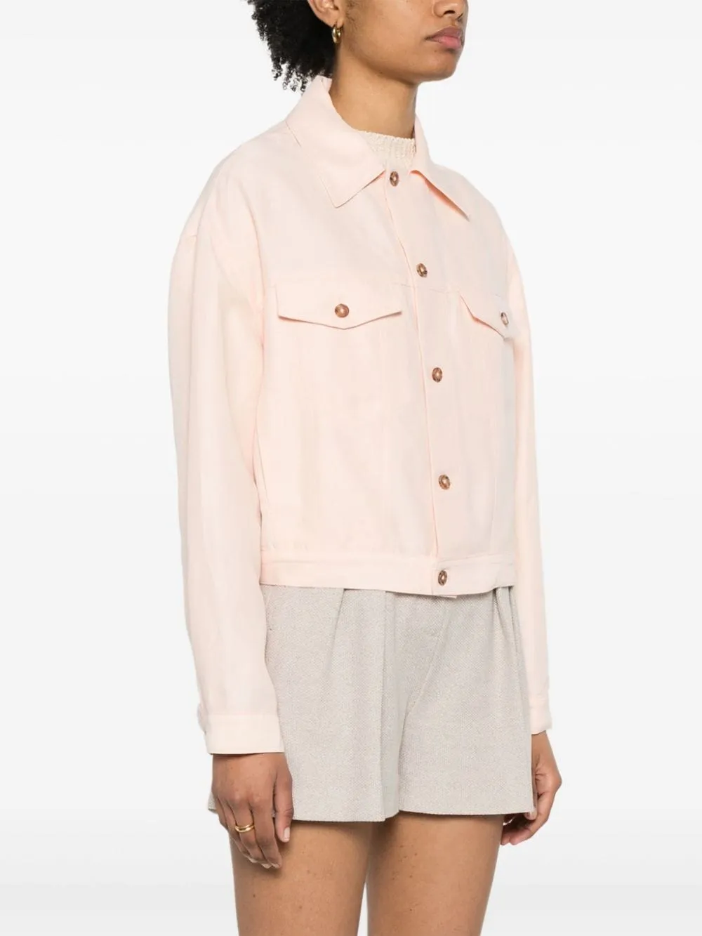 Giacca con bottoni in rosa - donna