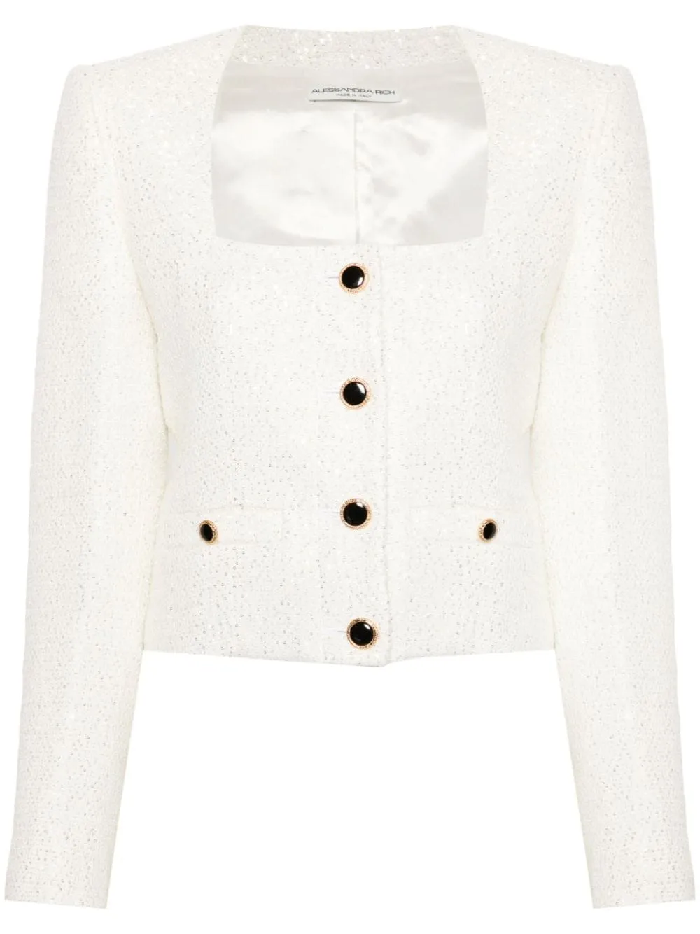 Giacca con paillettes in bianco Alessandra Rich - donna