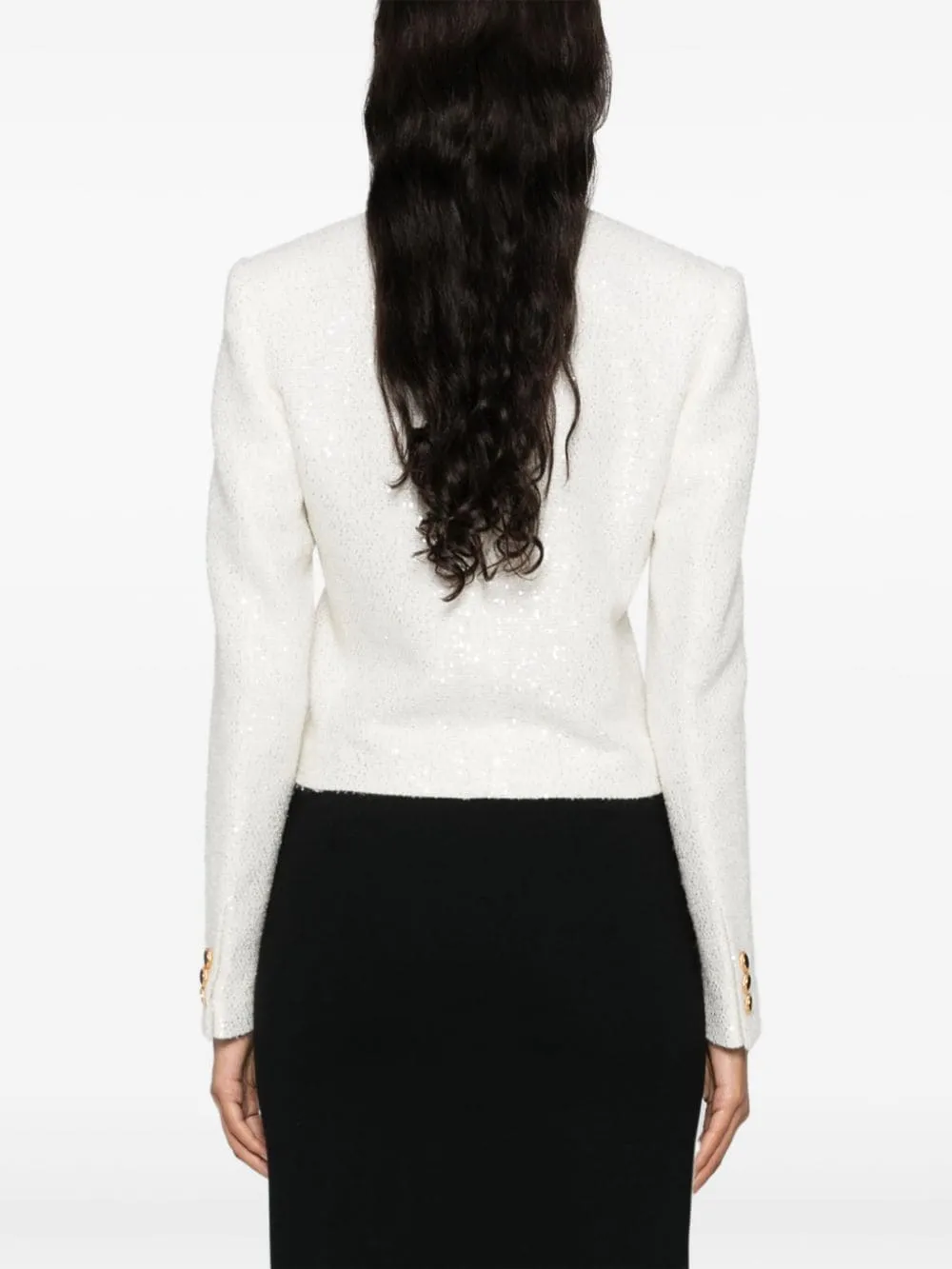 Giacca con paillettes in bianco Alessandra Rich - donna