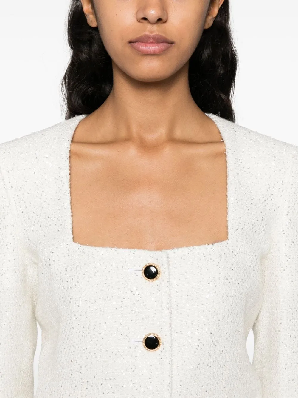 Giacca con paillettes in bianco Alessandra Rich - donna