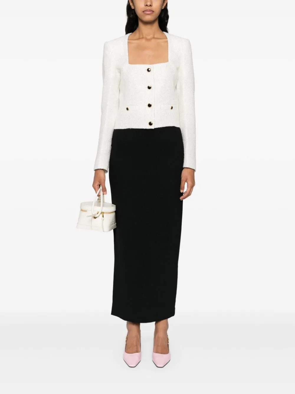 Giacca con paillettes in bianco Alessandra Rich - donna