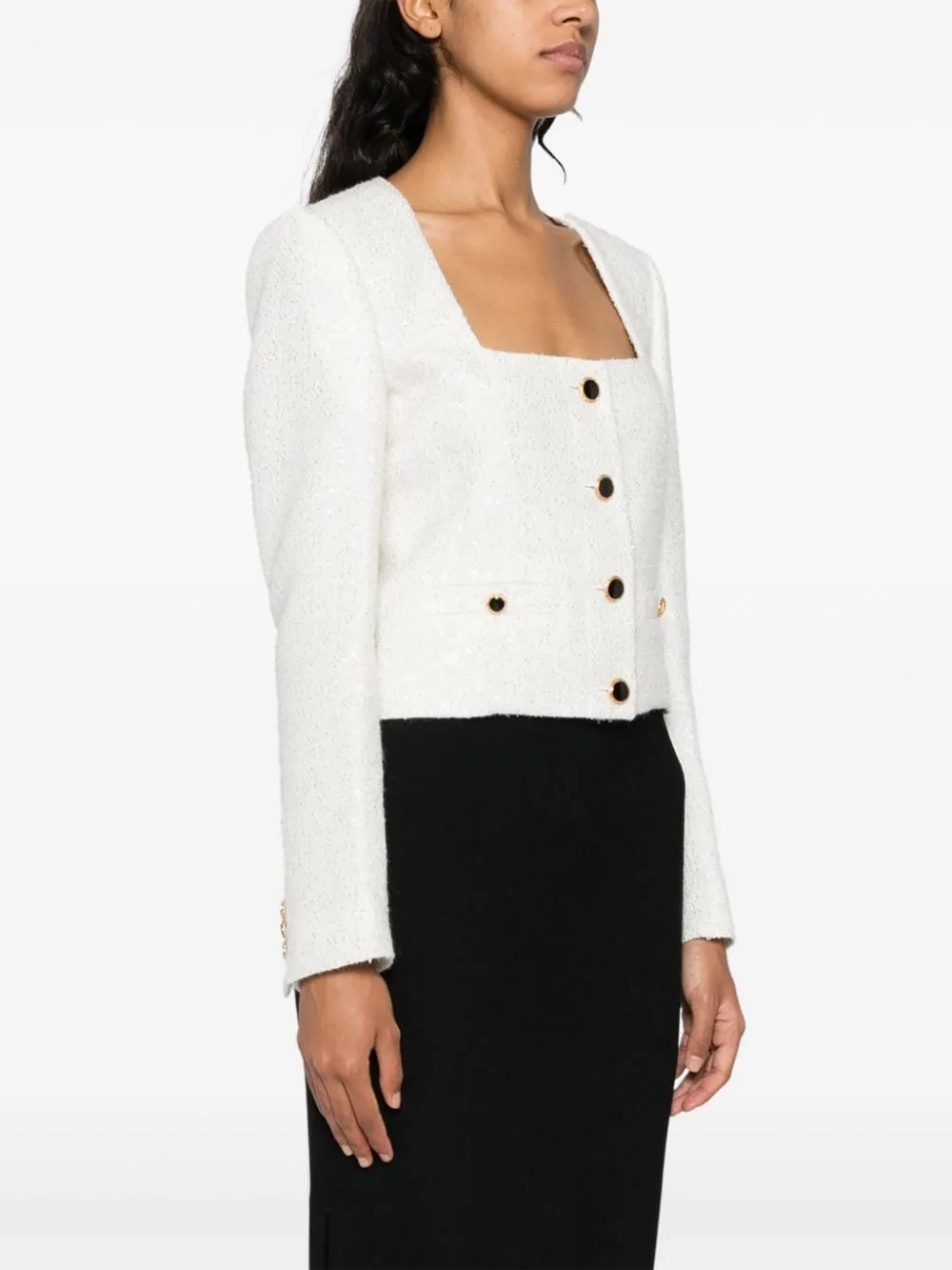 Giacca con paillettes in bianco Alessandra Rich - donna
