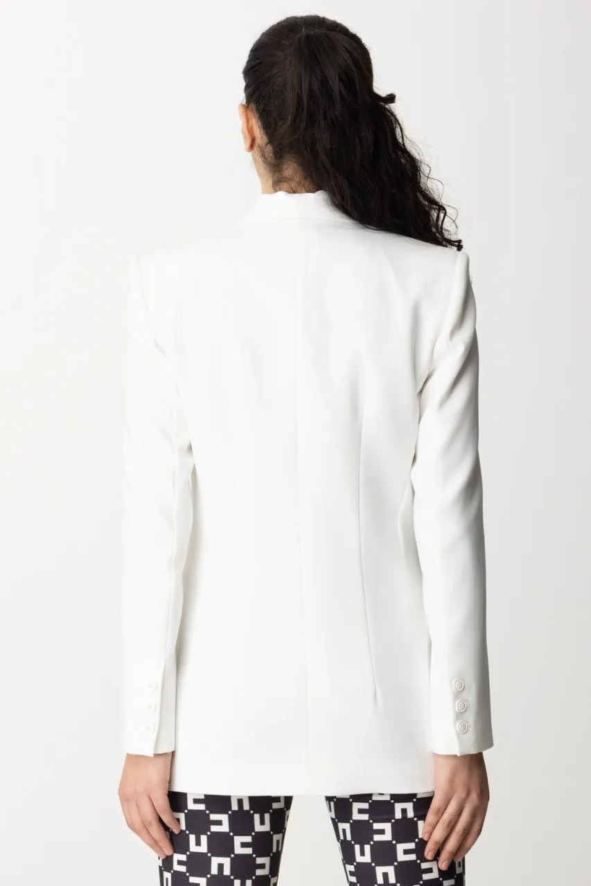 Giacca con revers sciallato Avorio