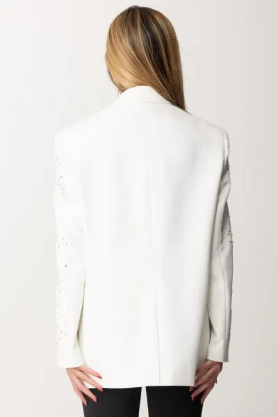 Giacca con ricamo di strass Avorio