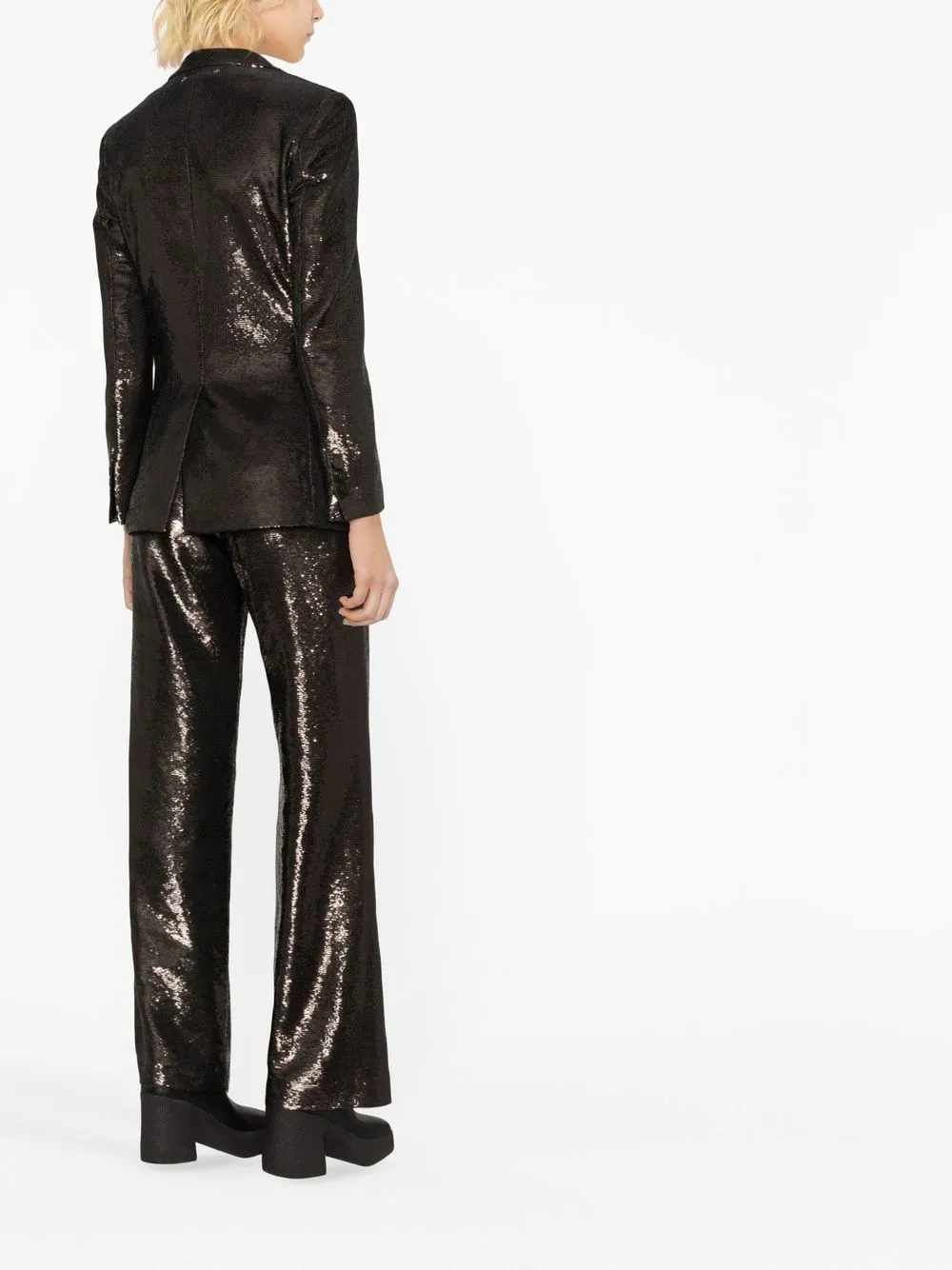 Giacca monopetto con paillettes in nero - donna