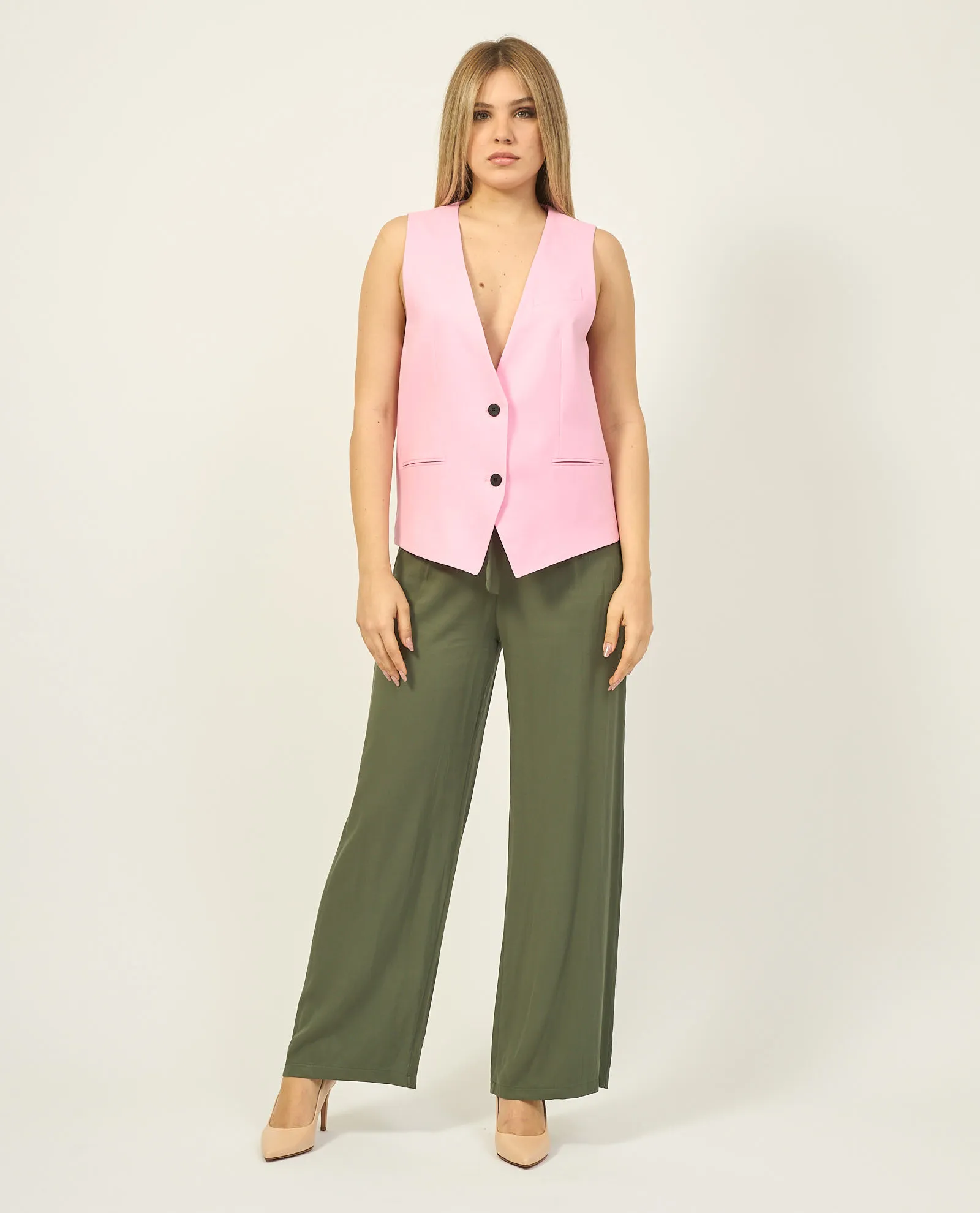 Gilet donna Hugo oversize con fodera interna brandizzata