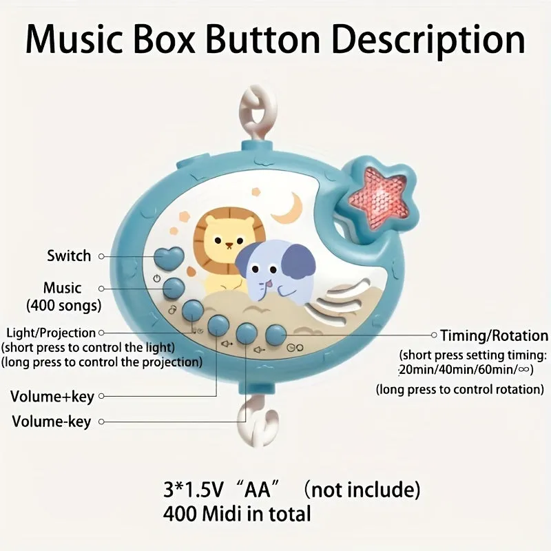 Giocattoli Da Comodino Per Bambini: Campanello Per Passeggino, Rotatore Musicale, Luce Di Proiezione Con Telecomando E Altro: Co