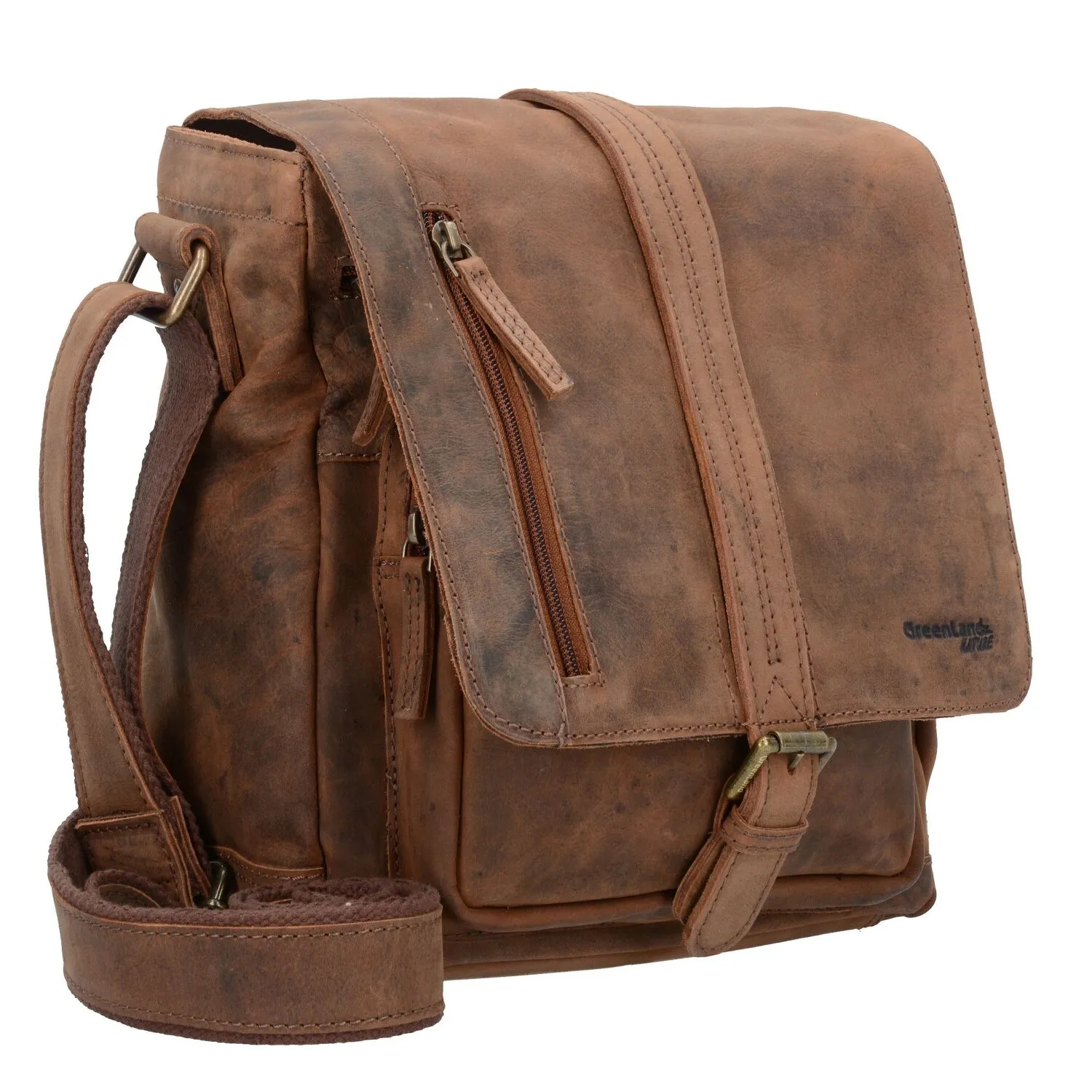 Greenland Nature Montenegro Borsa a tracolla in pelle 22 cm