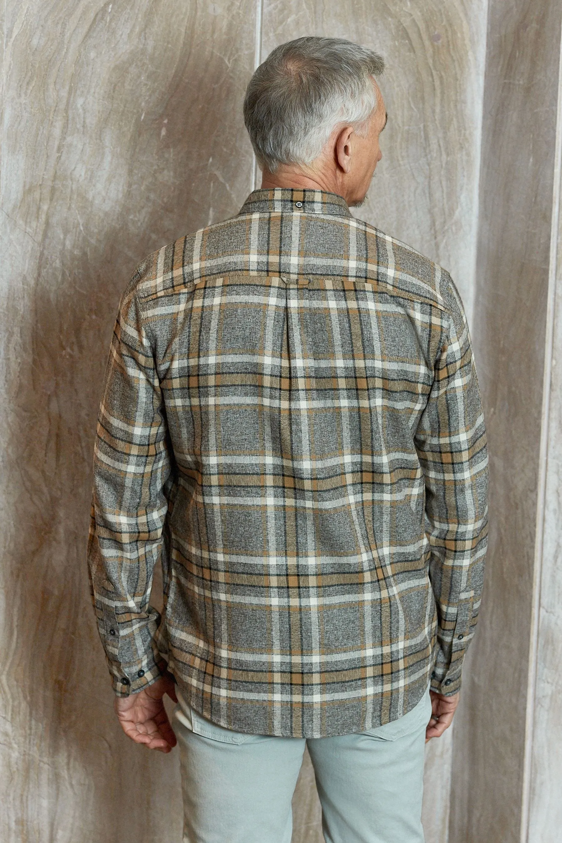 Grigio  - Camicia a quadri a maniche lunghe