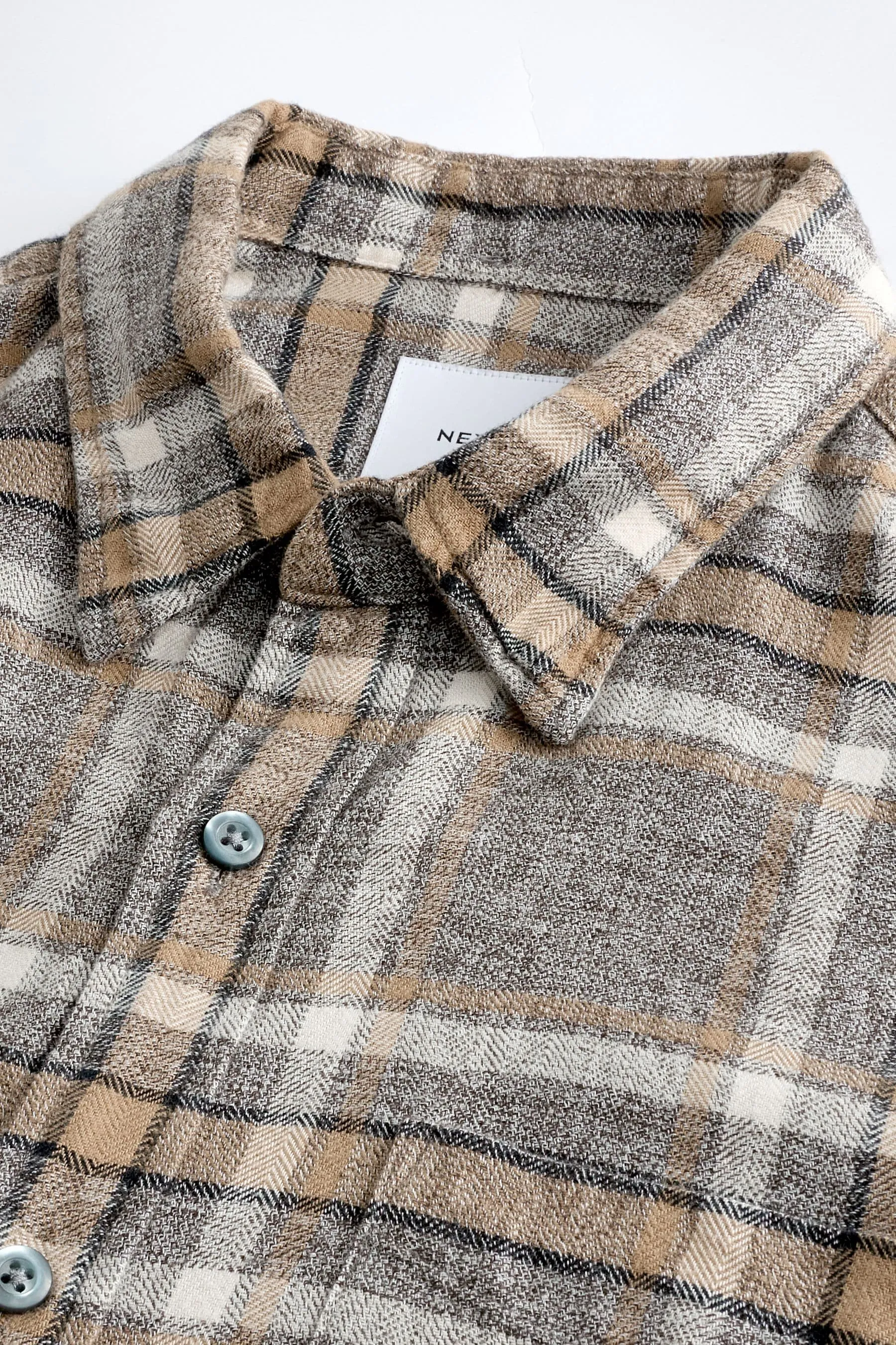Grigio  - Camicia a quadri a maniche lunghe