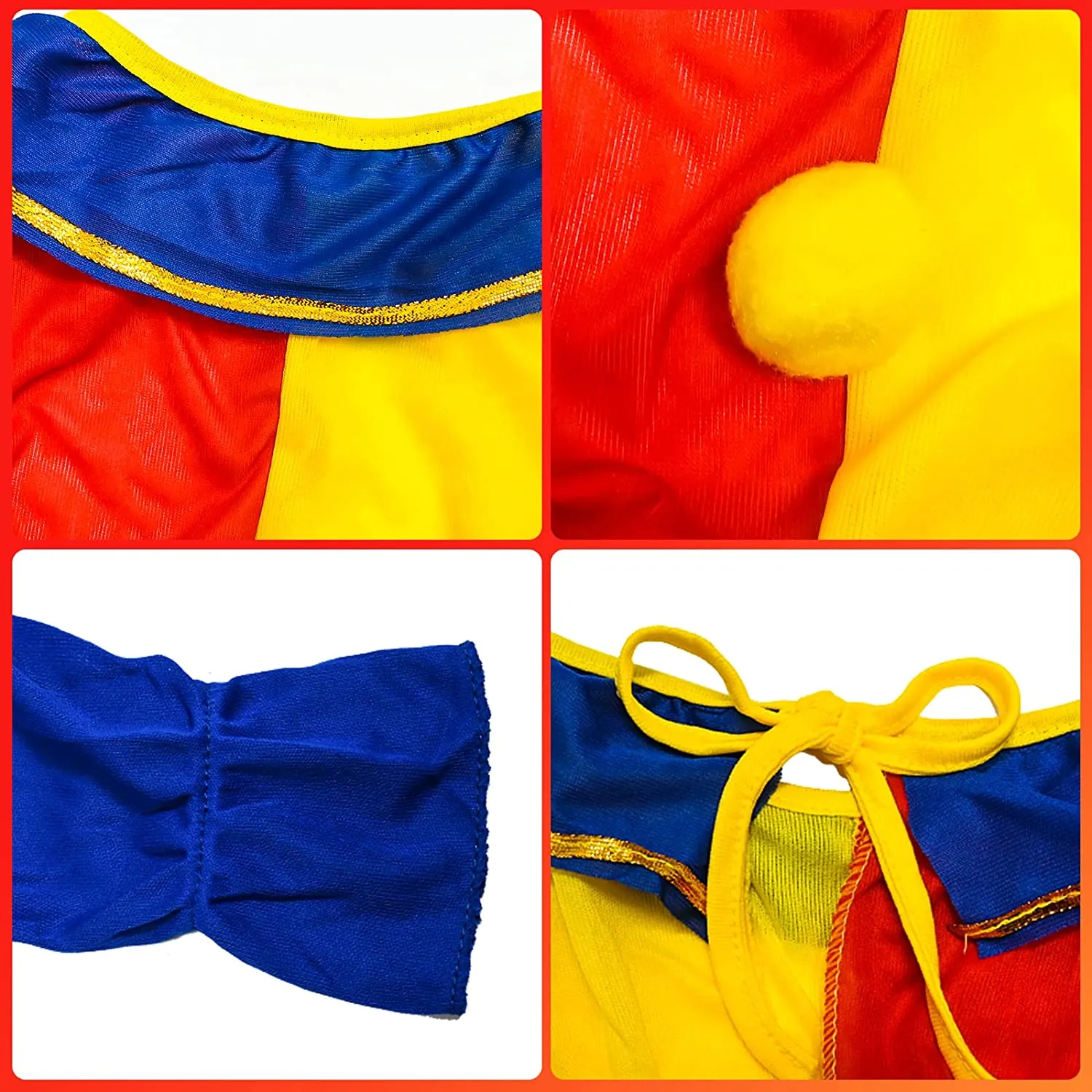 Hereneer Costume da Clown per Bambini, Tuta Clown Set con Cappello e Naso da Pagliaccio, Costume Circo, Ragazzo Ragazza Hallowee
