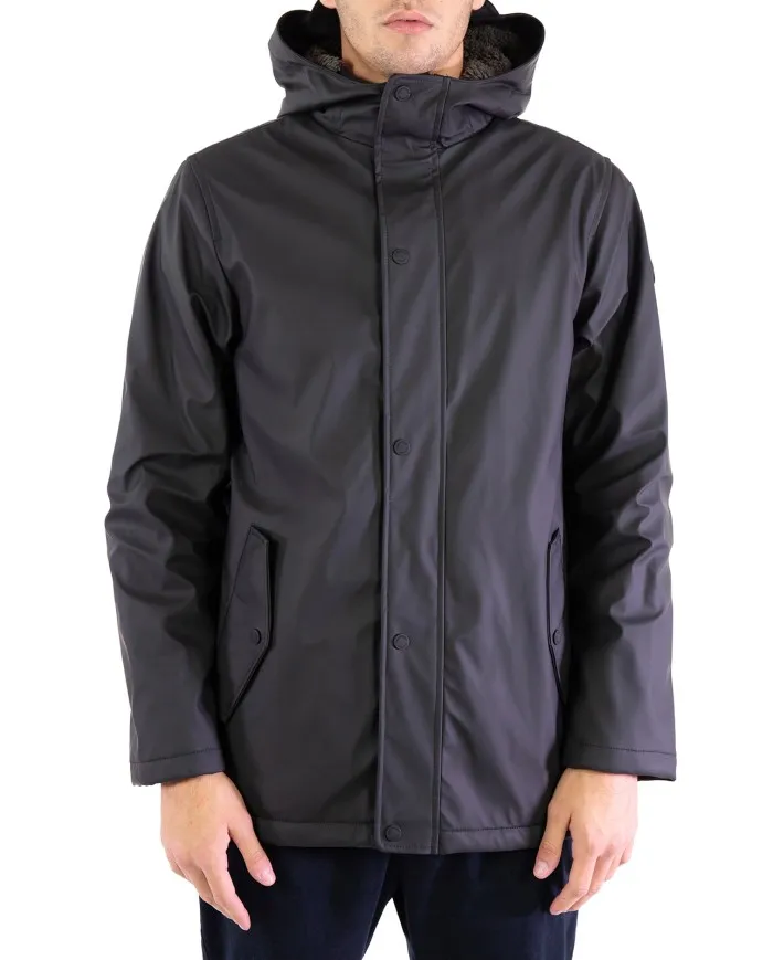 HOMEWARD Giacca Portsmouth A-TI Giaccone Impermeabile Pelliccia Nero Nuovo 01 BLACK