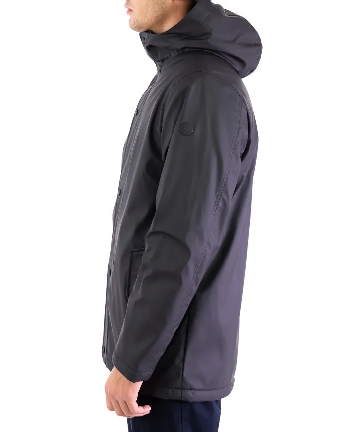 HOMEWARD Giacca Portsmouth A-TI Giaccone Impermeabile Pelliccia Nero Nuovo 01 BLACK