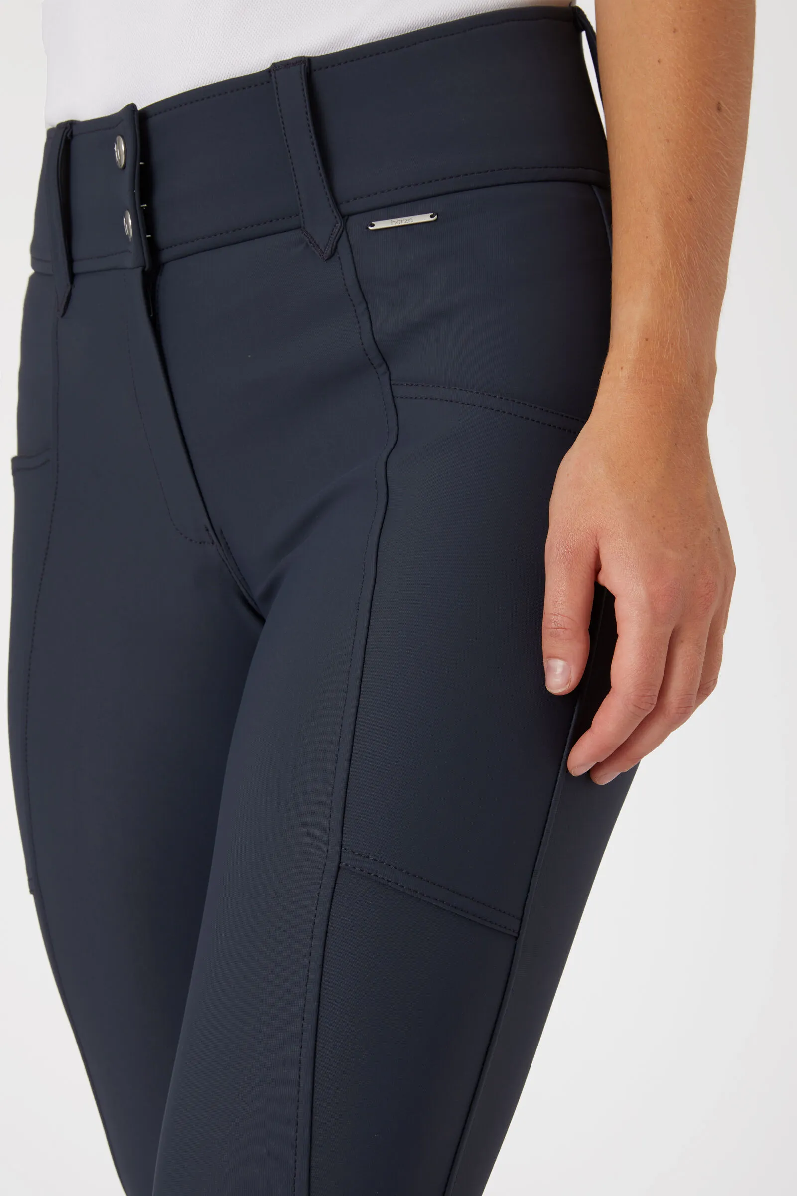 Horze Indira Pantaloni da equitazione a vita alta con grip al ginocchio da donna