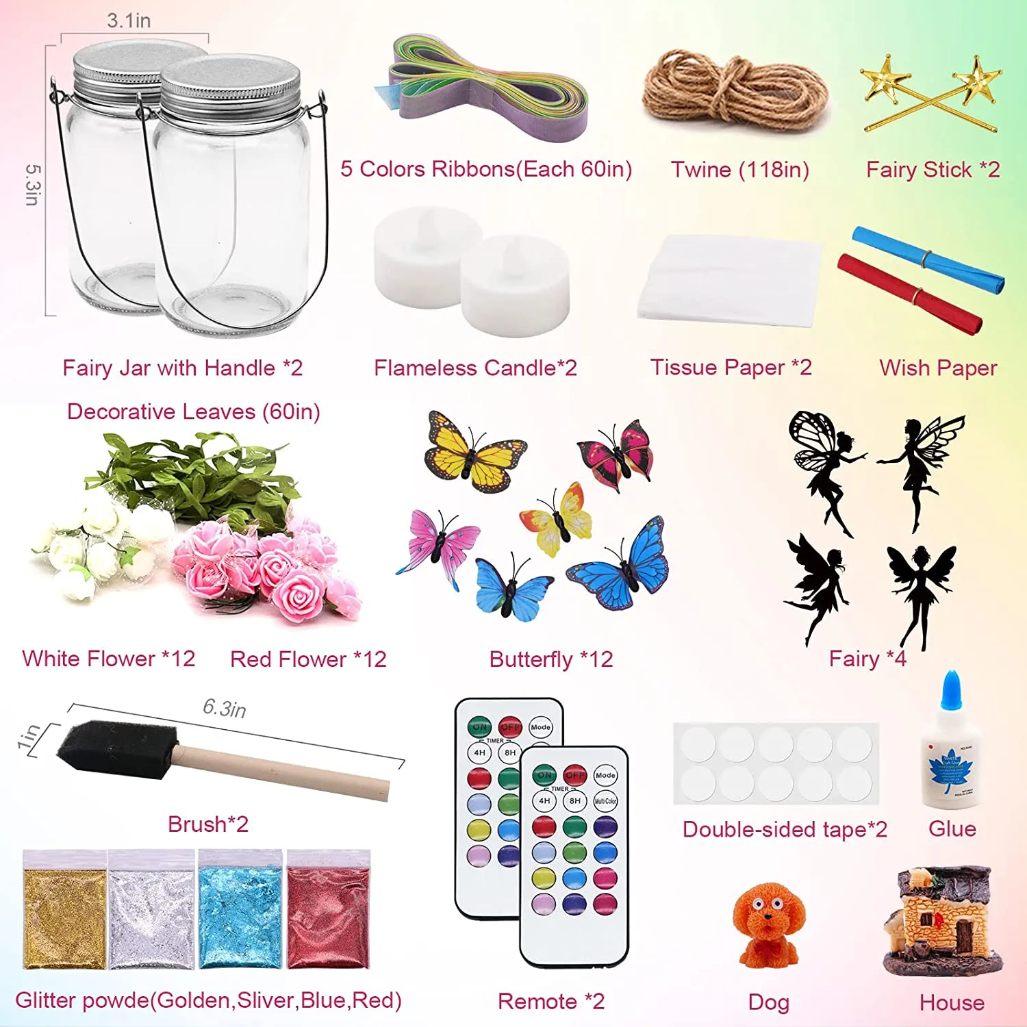 Idee Regalo Ragazza, Mostof Kit fai da te Lanterna Fata - Regalo per Bambini 8 9 10 11 12 - Luce Notturna del Barattolo di Vetro
