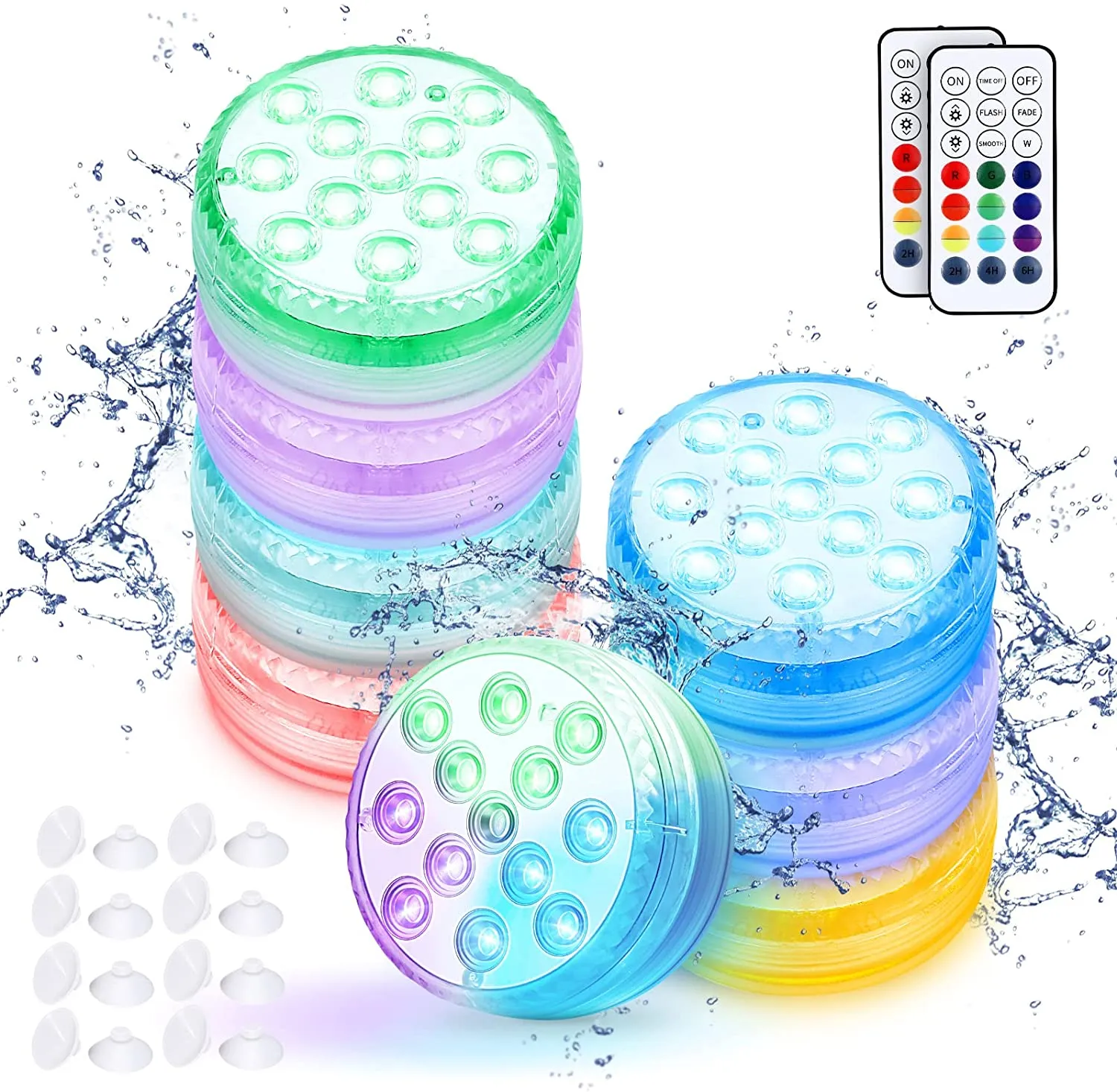 Innedu Luce LED Sommergibile, 16 Colori Luci a Sommergibili Impermeabile, 13 Perline LED, Telecomando RF Luci per Laghetto per G
