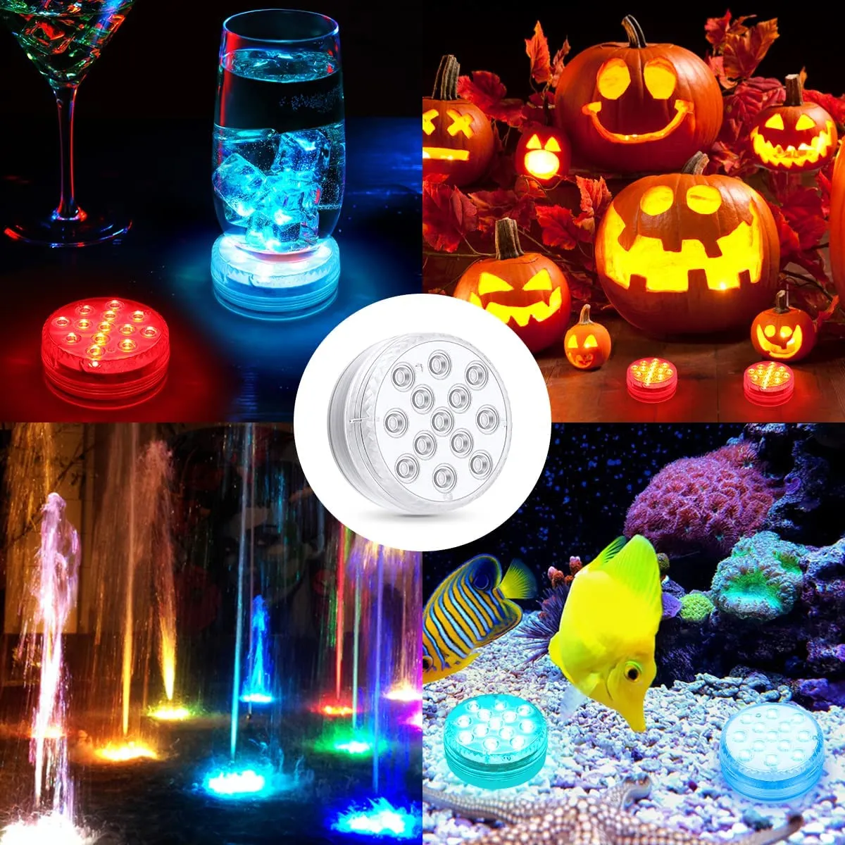Innedu Luce LED Sommergibile, 16 Colori Luci a Sommergibili Impermeabile, 13 Perline LED, Telecomando RF Luci per Laghetto per G