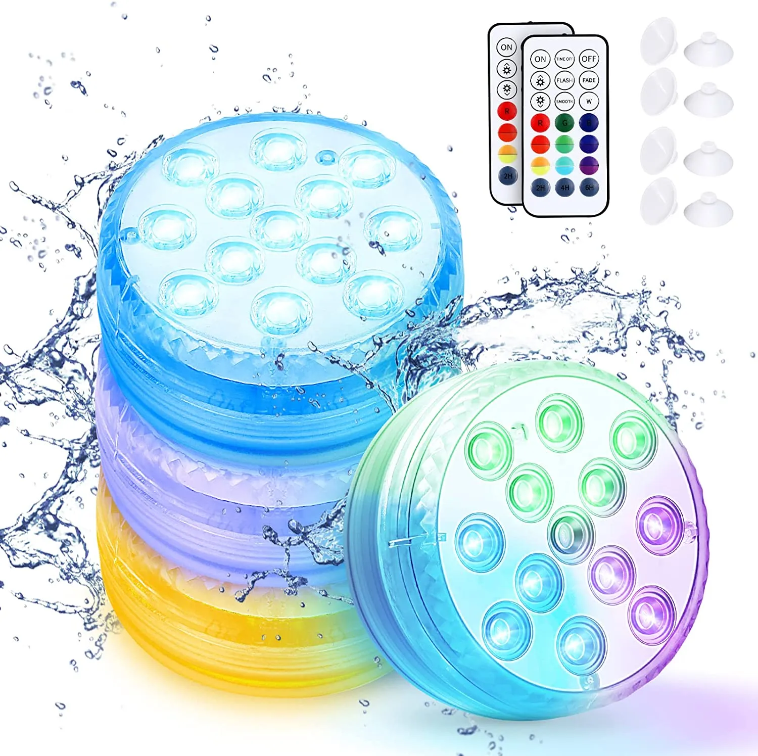 Innedu Luce LED Sommergibile, 16 Colori Luci a Sommergibili Impermeabile, 13 Perline LED, Telecomando RF Luci per Laghetto per G