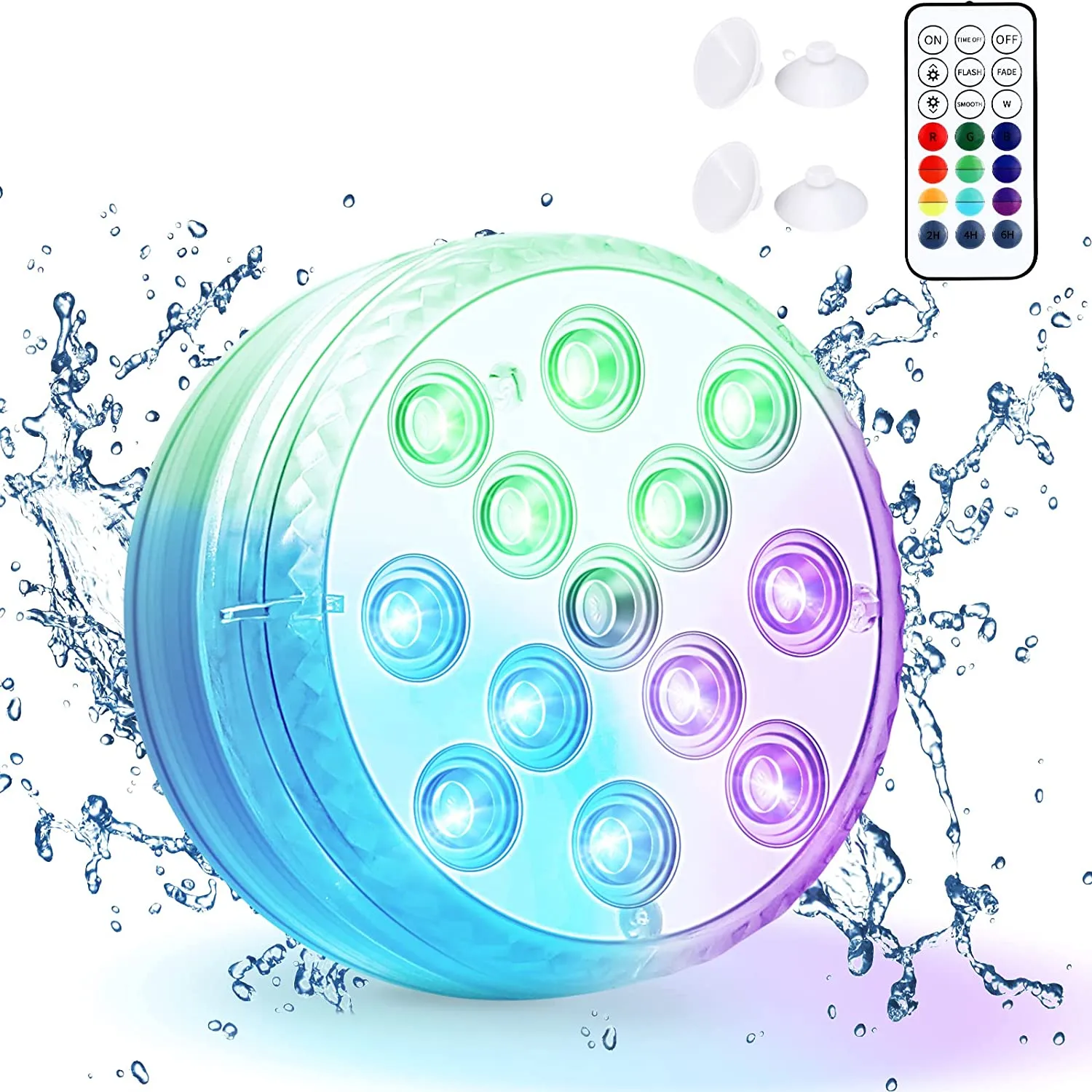 Innedu Luce LED Sommergibile, 16 Colori Luci a Sommergibili Impermeabile, 13 Perline LED, Telecomando RF Luci per Laghetto per G