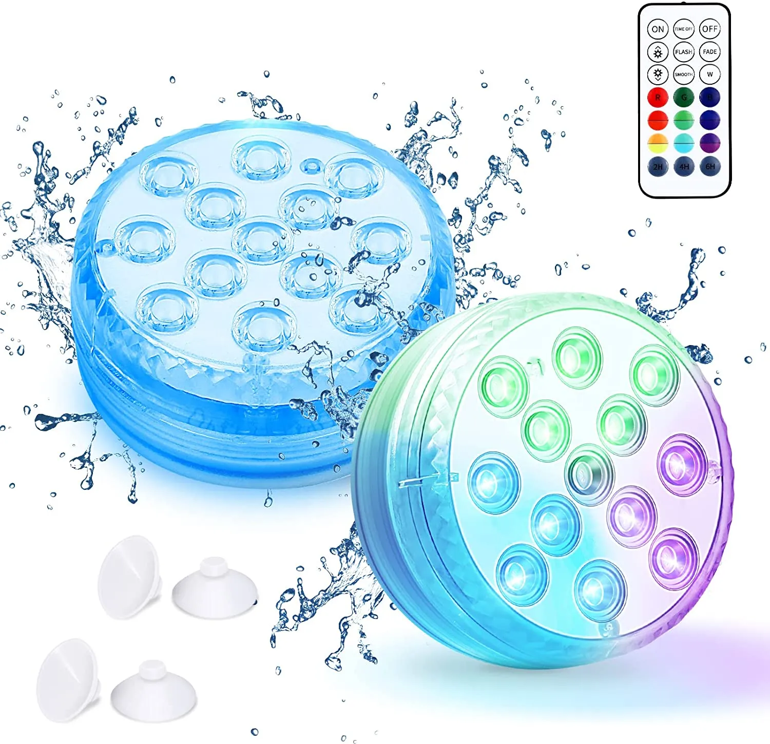 Innedu Luce LED Sommergibile, 16 Colori Luci a Sommergibili Impermeabile, 13 Perline LED, Telecomando RF Luci per Laghetto per G