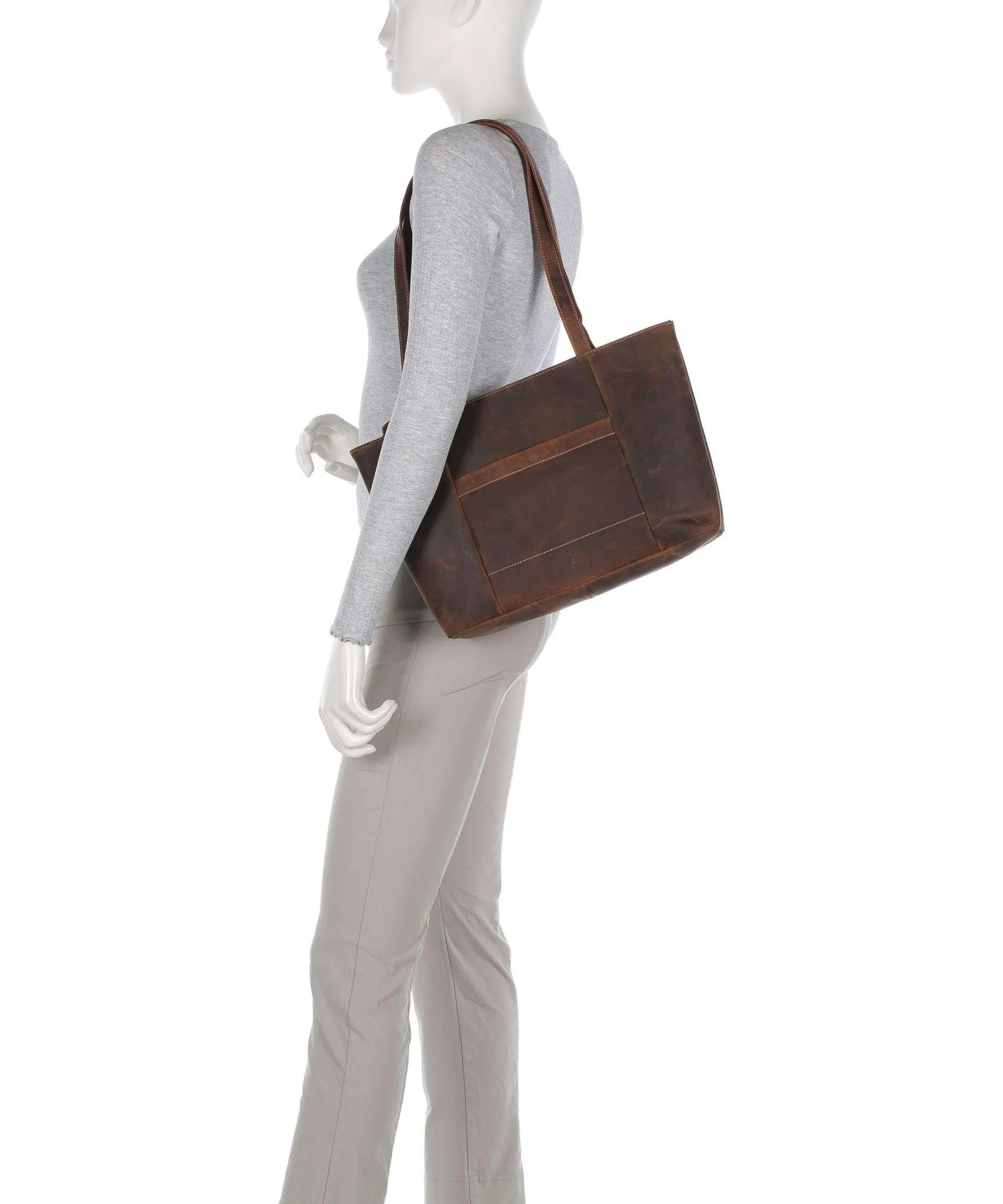  Jack Kinsky Baltimore 18 Borsa shopper pelle a grana fine cognac  
