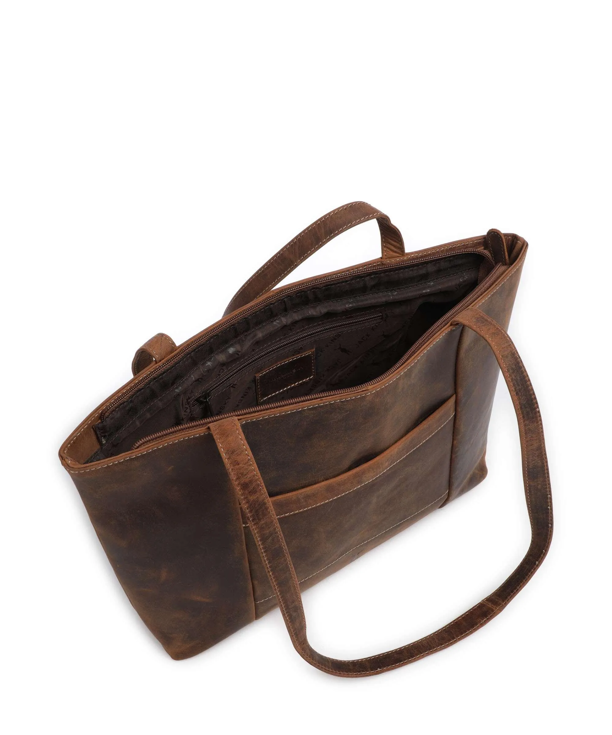  Jack Kinsky Baltimore 18 Borsa shopper pelle a grana fine cognac  