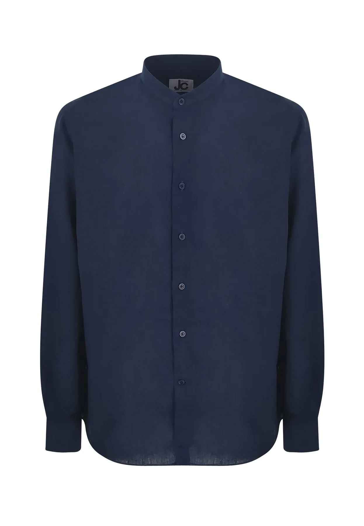 JCMan camicia blu uomo in misto lino