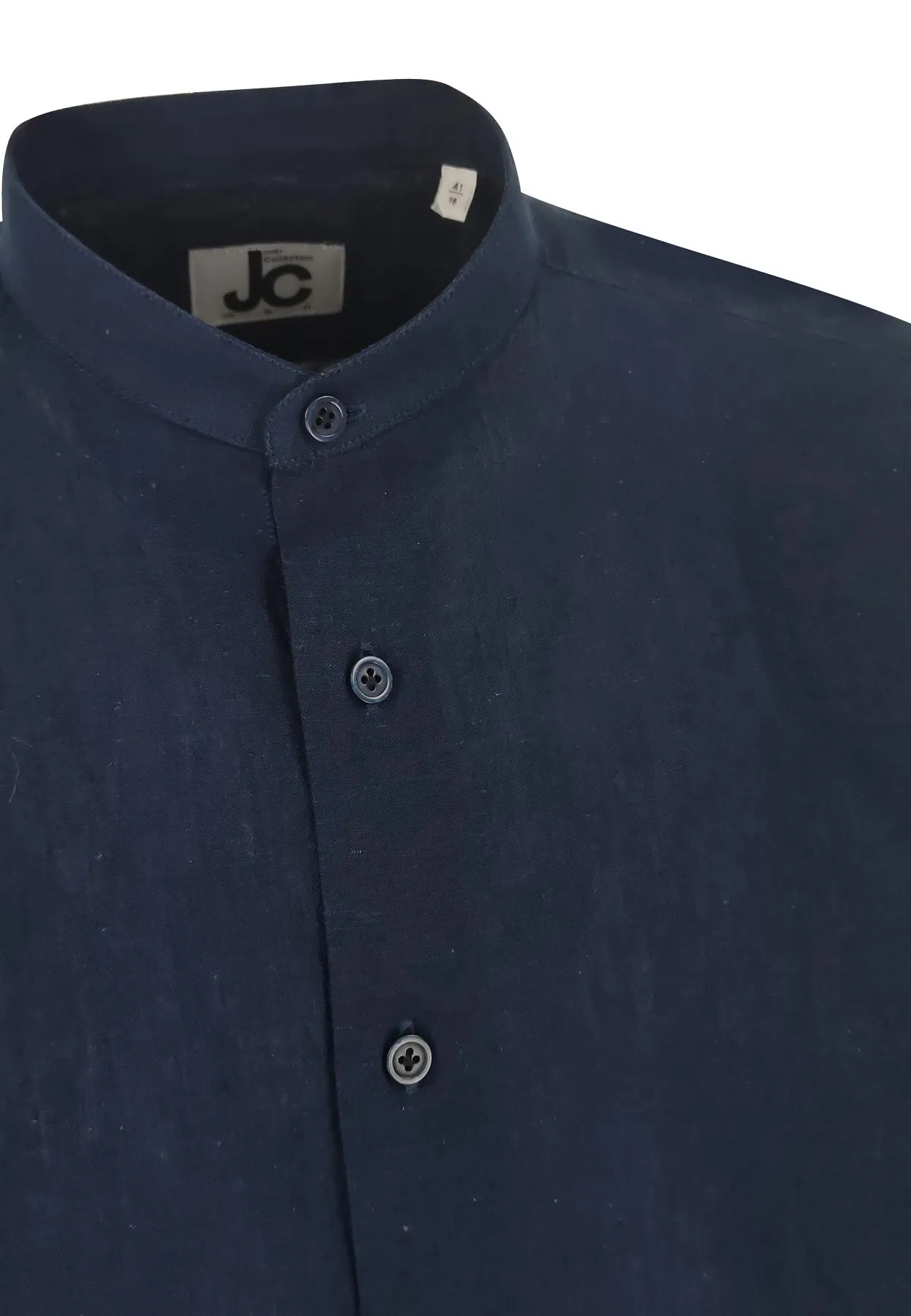 JCMan camicia blu uomo in misto lino
