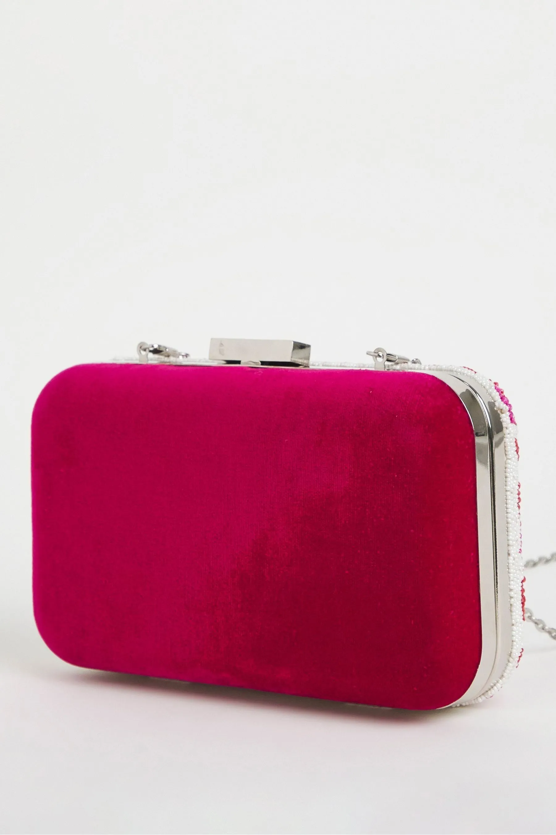 Joanna Hope Rosa - pochette Floreale con perline Borsa