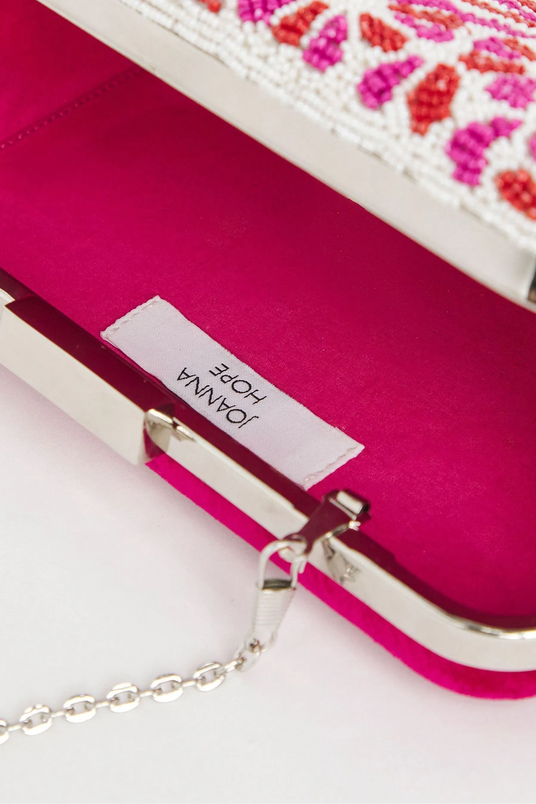 Joanna Hope Rosa - pochette Floreale con perline Borsa