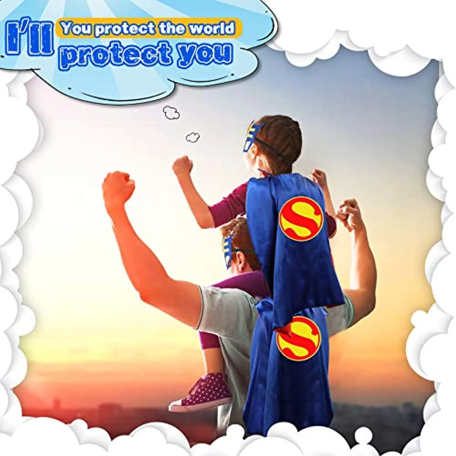 Jojoin Costumi da Supereroi per Bambini, 6/8 Maschere di Supereroi, 6/8 Superhero Braccialetti Slap e 1 Borsa portaoggetti, Cost
