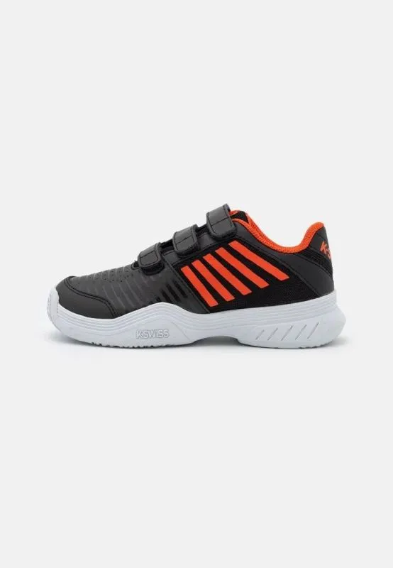 K-SWISS COURT EXPRESS STRAP OMNI CHILDREN Nero/Rosso Scarpa tennis per bambino