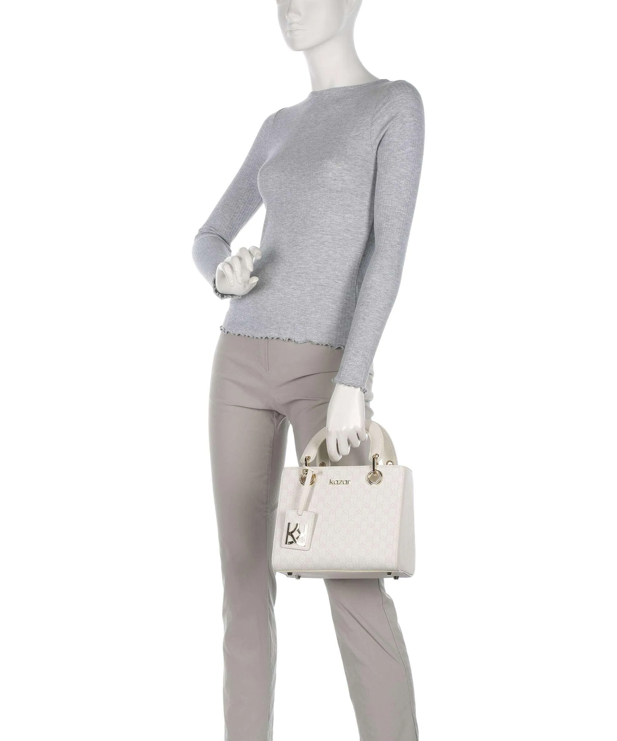  Kazar Muse Borsa a mano pelle a grana fine bianco  