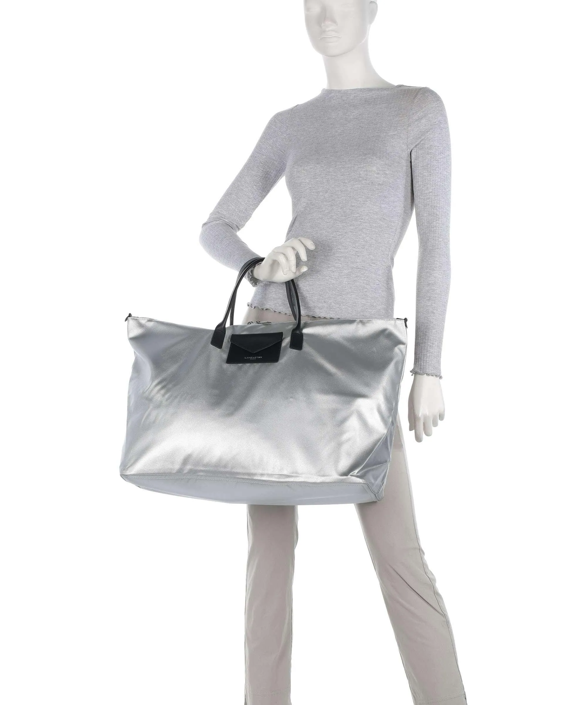  Lancaster Smart Storm KBA Travel Borsa a mano tela argento  