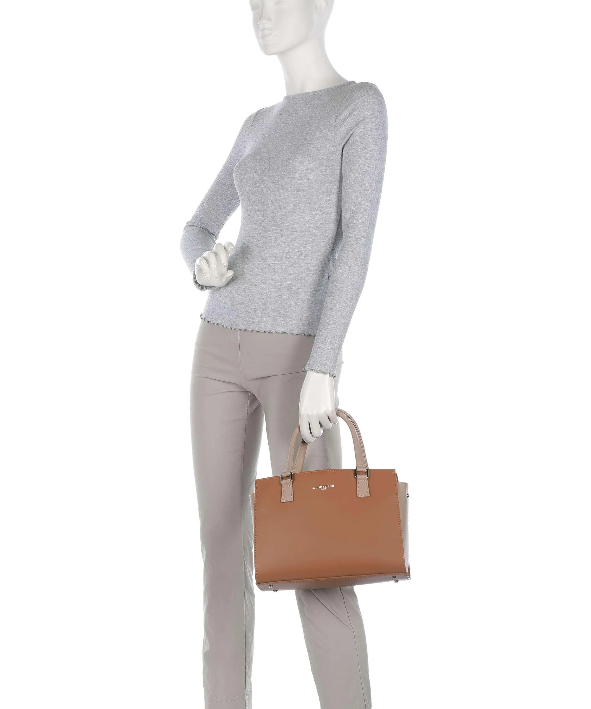  Lancaster Smooth Borsa a mano pelle di vacchetta liscia marrone  