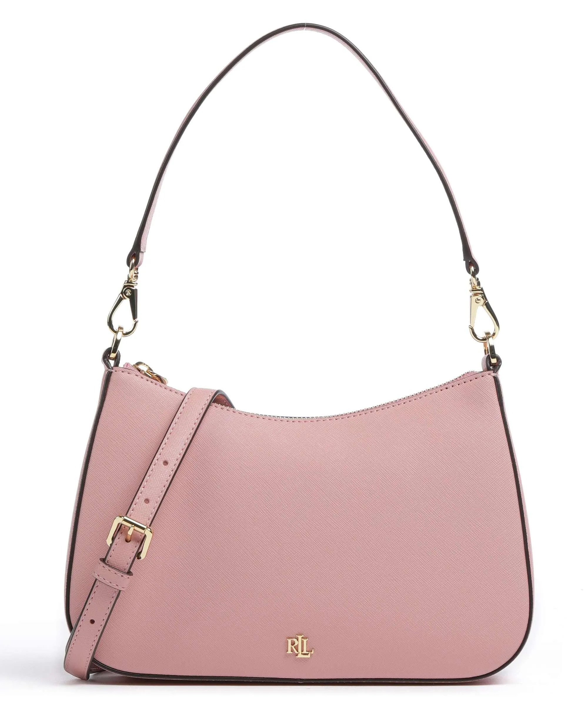  Lauren Ralph Lauren Danni 26 Borsa a spalla pelle di vacchetta saffiano rosa  