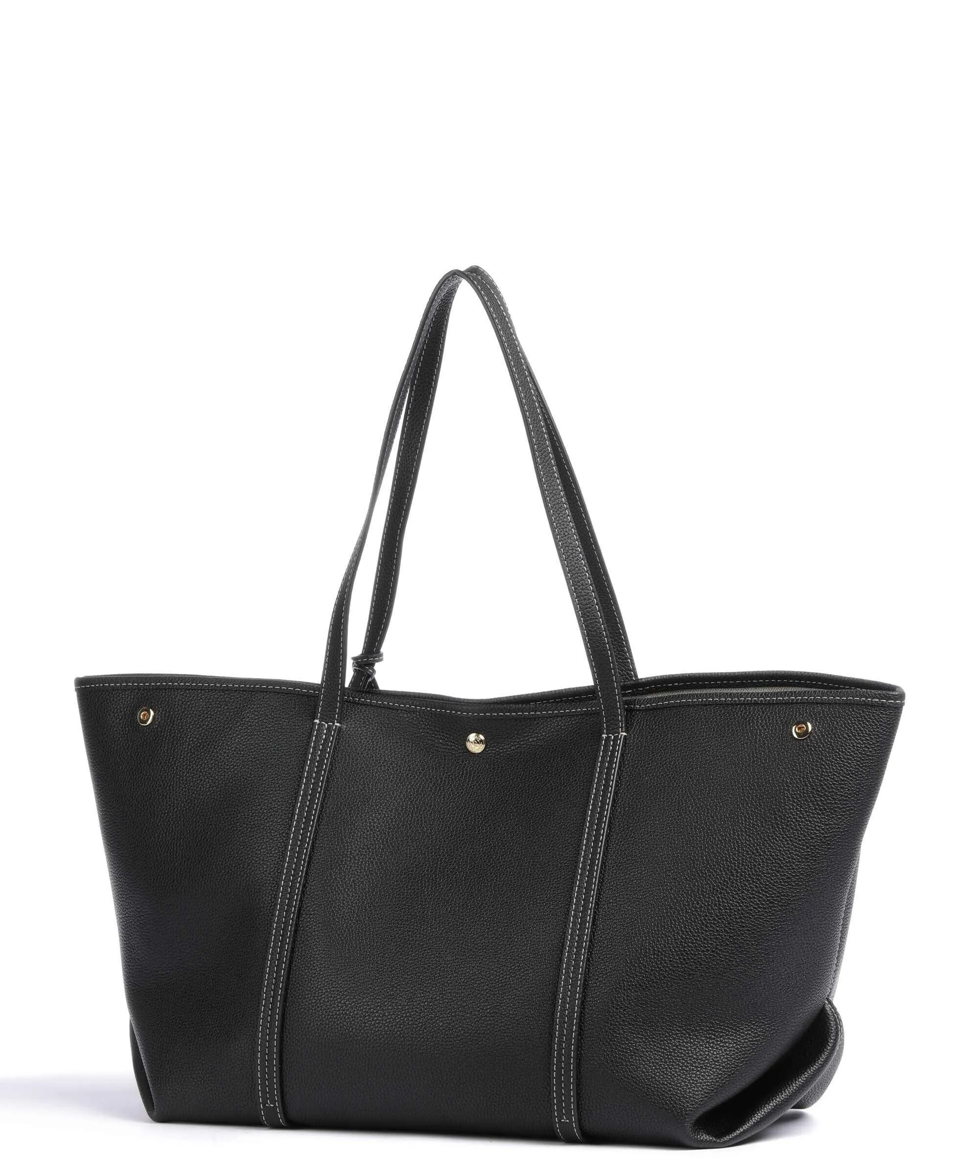  Lauren Ralph Lauren Emerie Large Borsa shopper pelle di vacchetta grana nero  