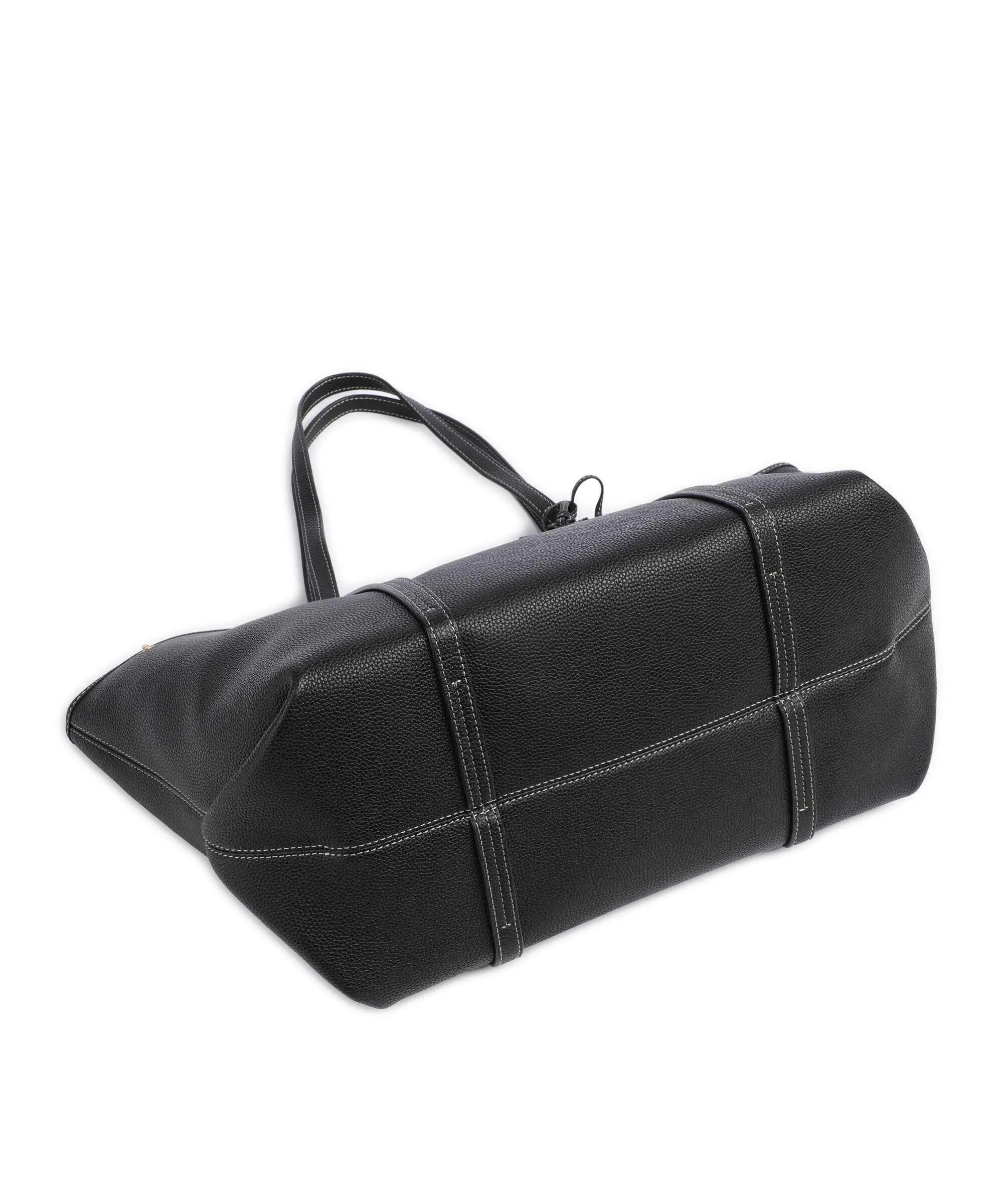  Lauren Ralph Lauren Emerie Large Borsa shopper pelle di vacchetta grana nero  