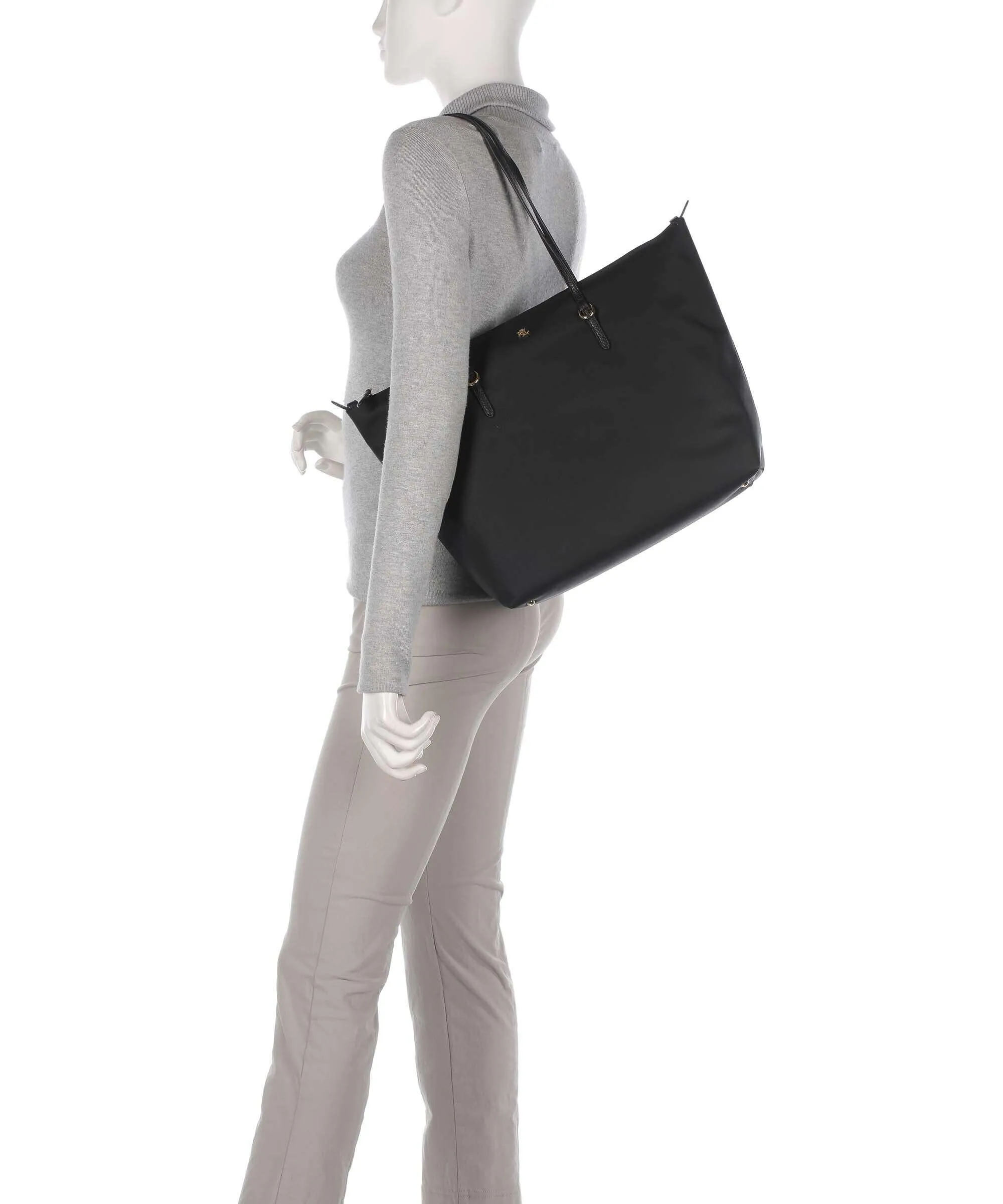  Lauren Ralph Lauren Keaton 31 Borsa shopper pelle riciclato nero  