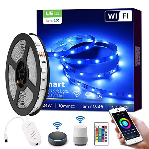 LE Striscia LED RGB 5M WiFi Intelligente, Striscia di Luci LED 16 Milioni Colori, Controllo da APP e Telecomando, Compatibile co